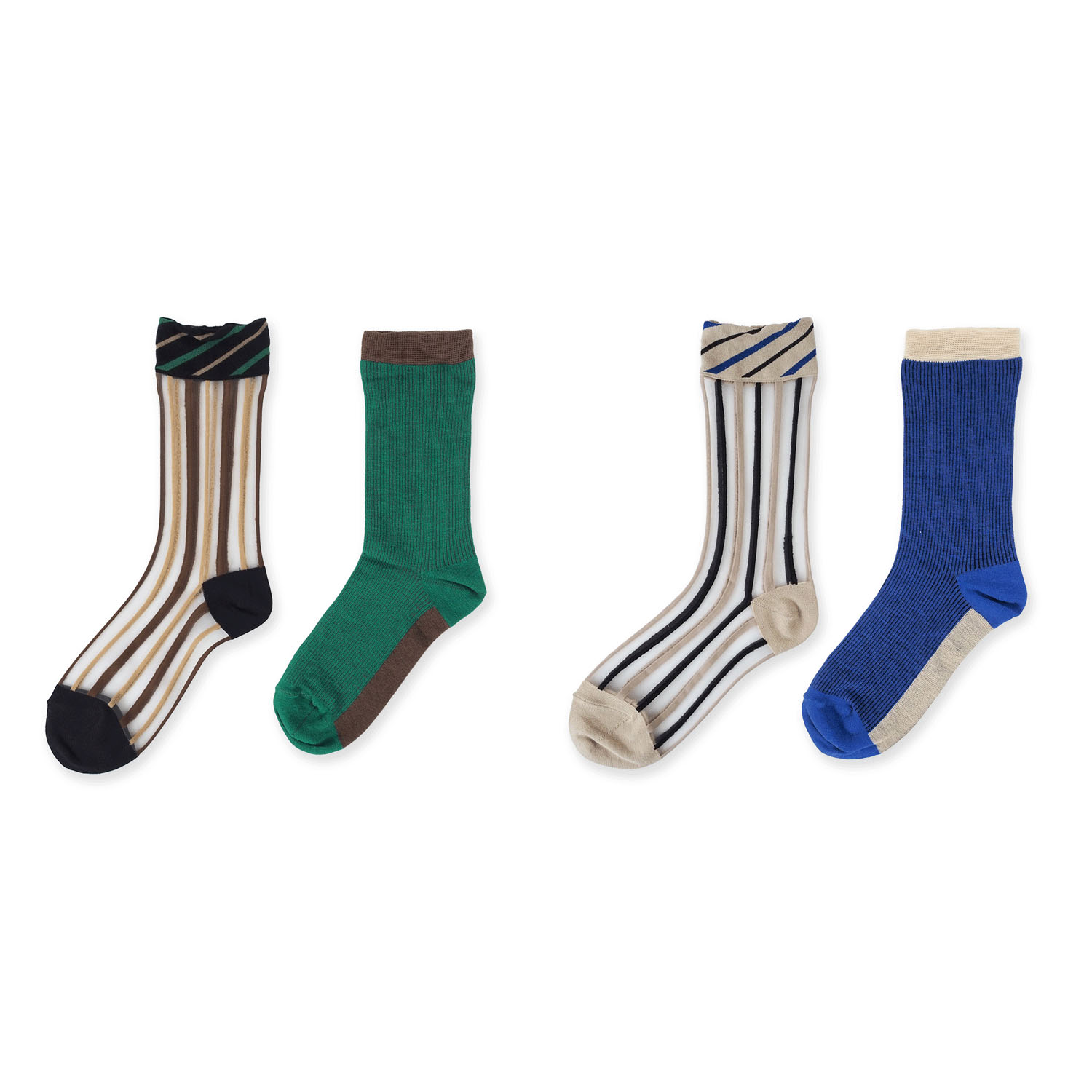 ande レイヤードソックス STRIPE【在庫限り】