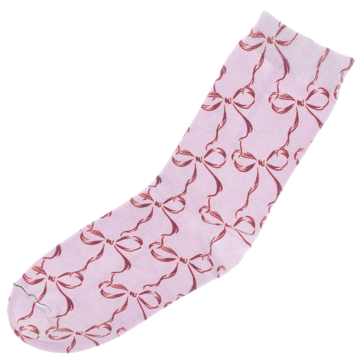 プティパ クルー丈 表綿100％ プリント  リボン柄 靴下【在庫限り】 - 画像4