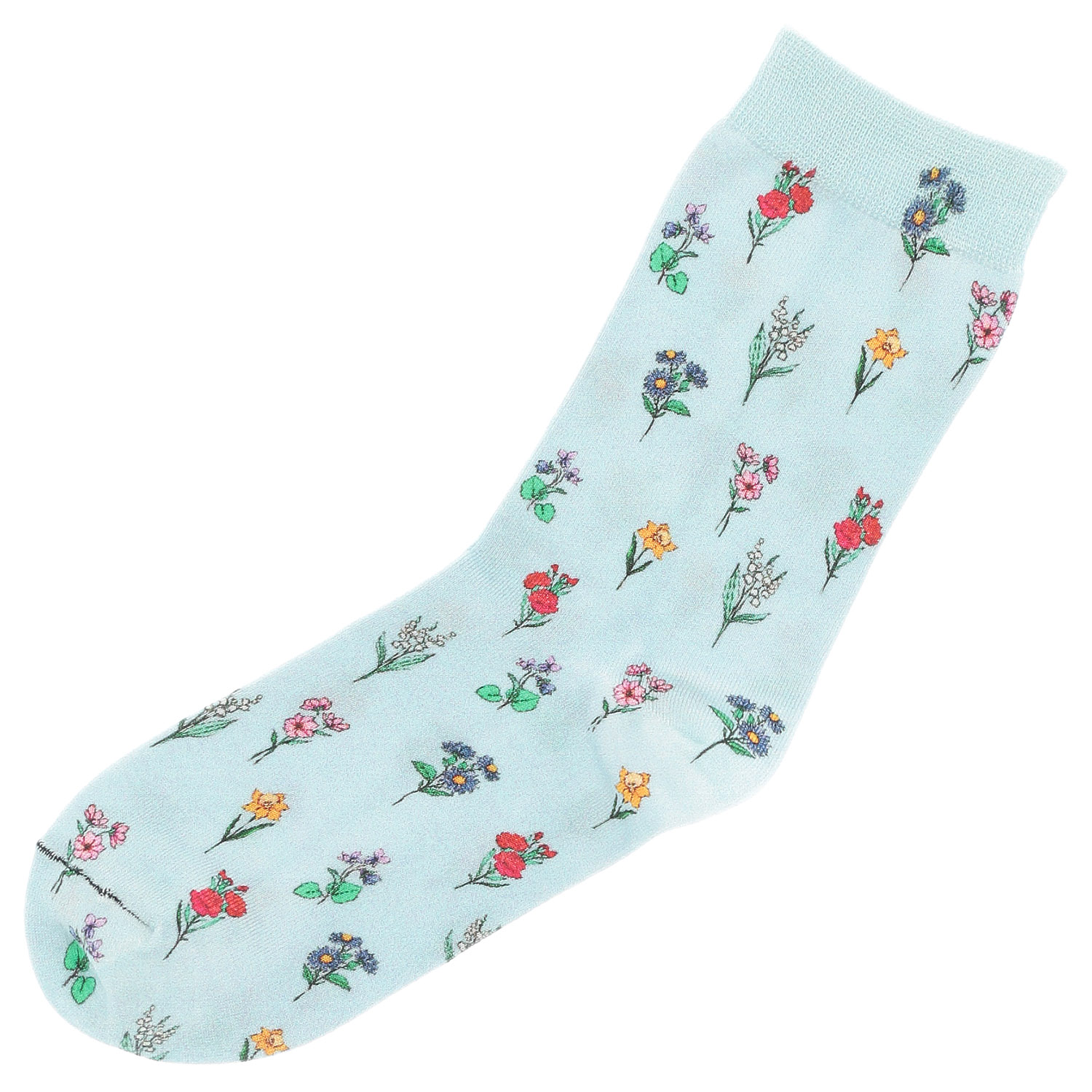 プティパ クルー丈 表綿100％ プリント  ガーデン柄 靴下【在庫限り】 - 画像3