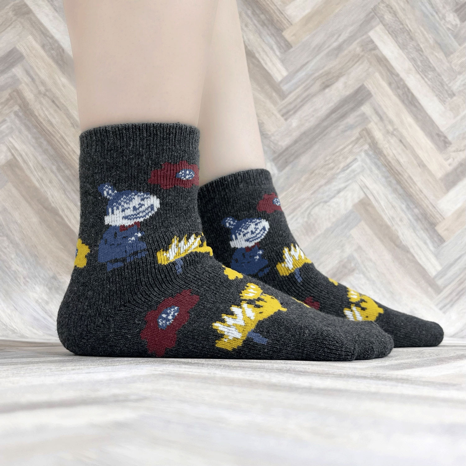 MOOMIN ロークルーソックス 内パイル カラフルミイ【在庫限り】 - 画像3