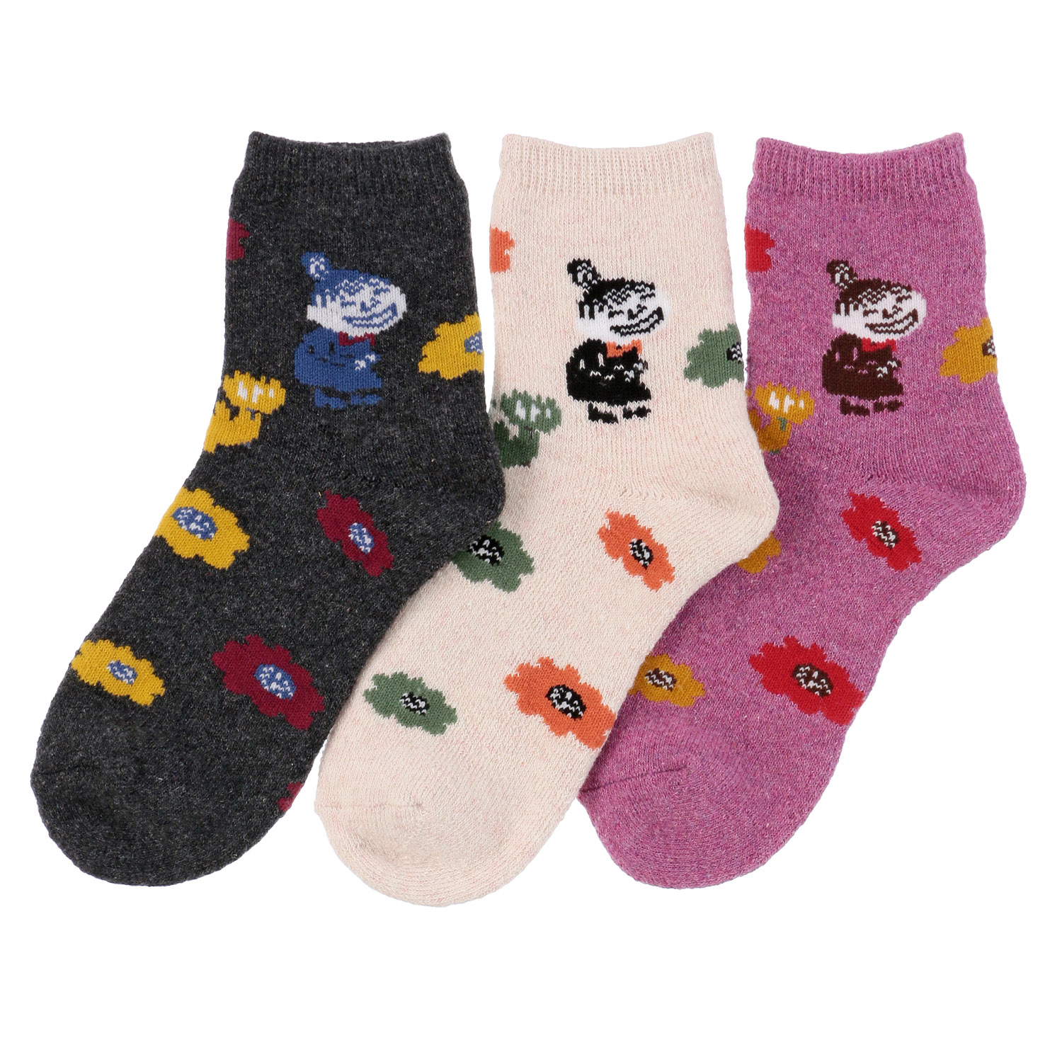 MOOMIN ロークルーソックス 内パイル カラフルミイ【在庫限り】 - 画像1