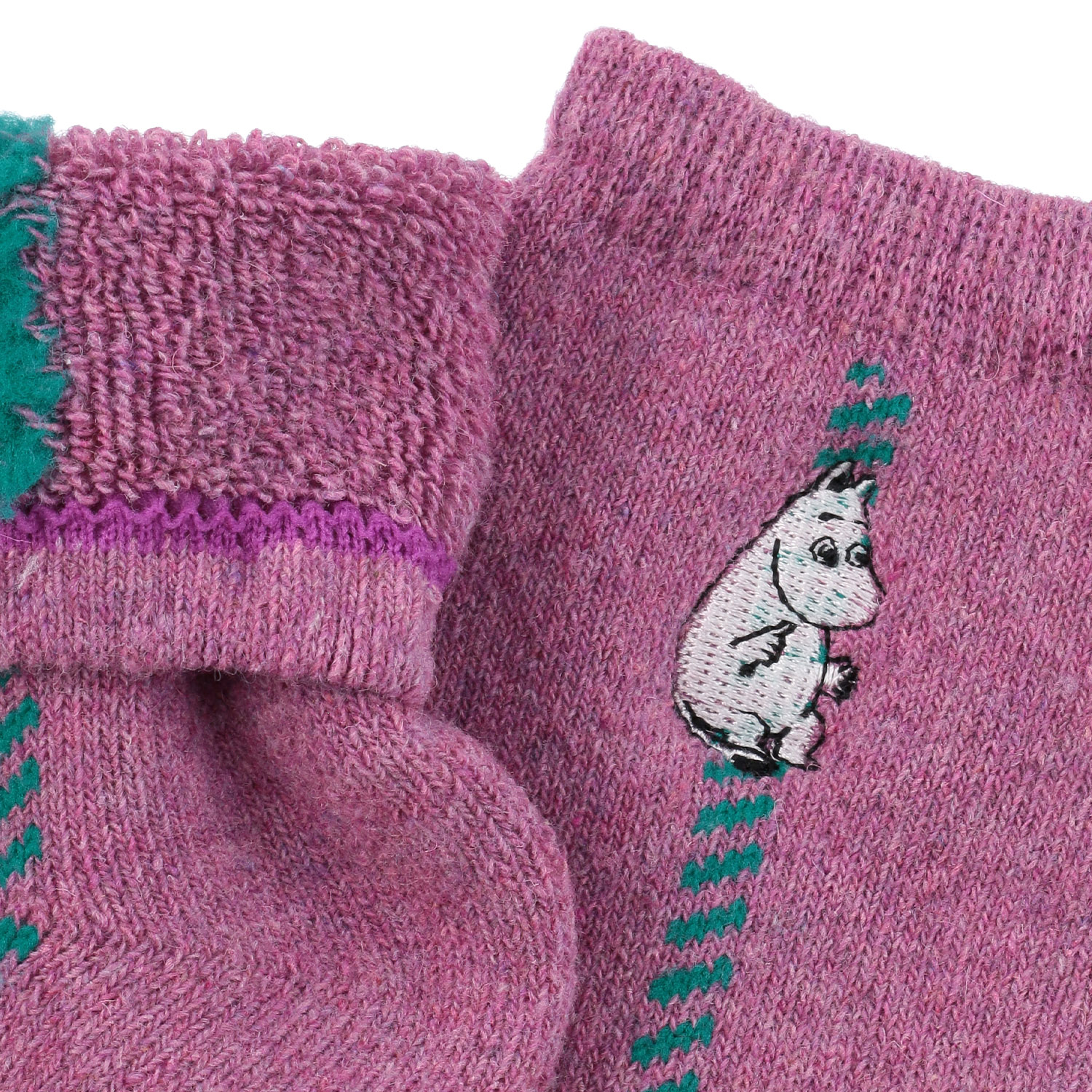 MOOMIN ロークルーソックス 内パイル ムーミン刺繍ハンドステッチ風【在庫限り】 - 画像6