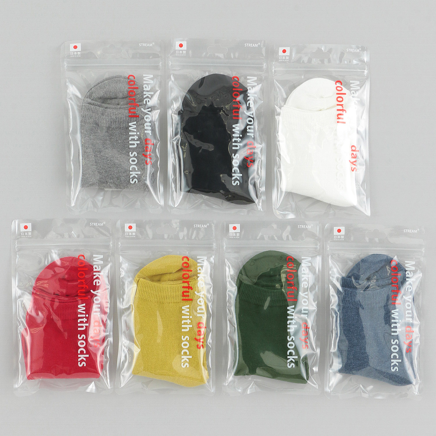 日本製 足底ロゴ クルー 靴下 - 画像1