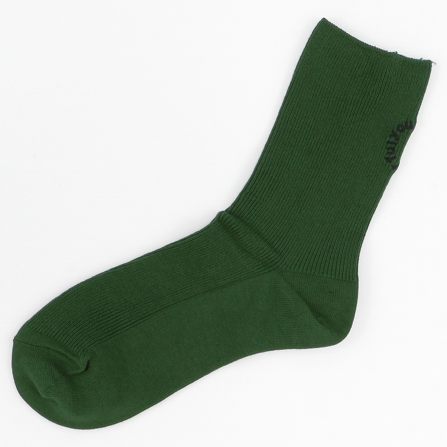 日本製  リブ バック刺しゅう ハイクルー丈 靴下 - 画像9