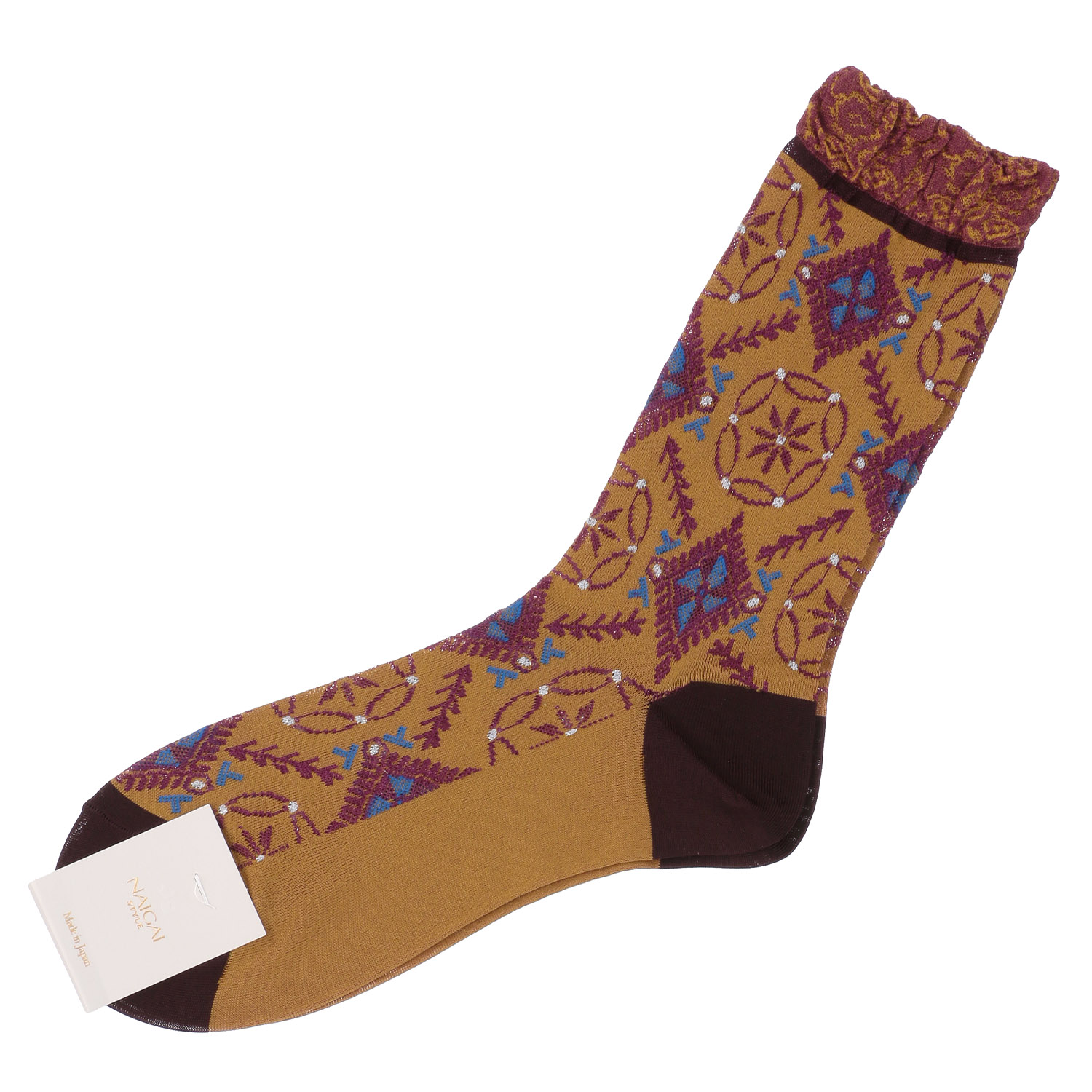 NAIGAI STYLE エスニックフロート クルー丈ソックス - 画像4