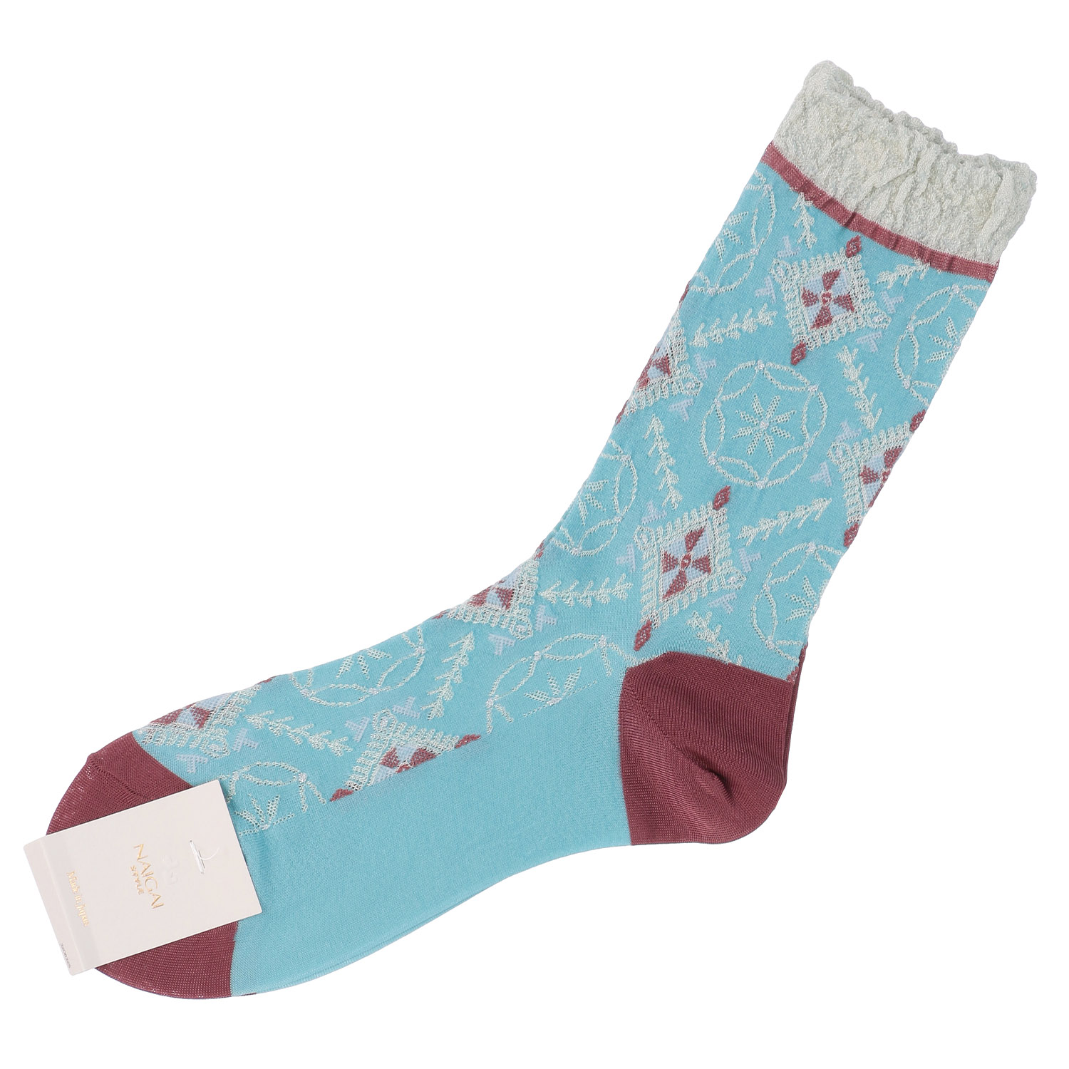 NAIGAI STYLE エスニックフロート クルー丈ソックス - 画像5