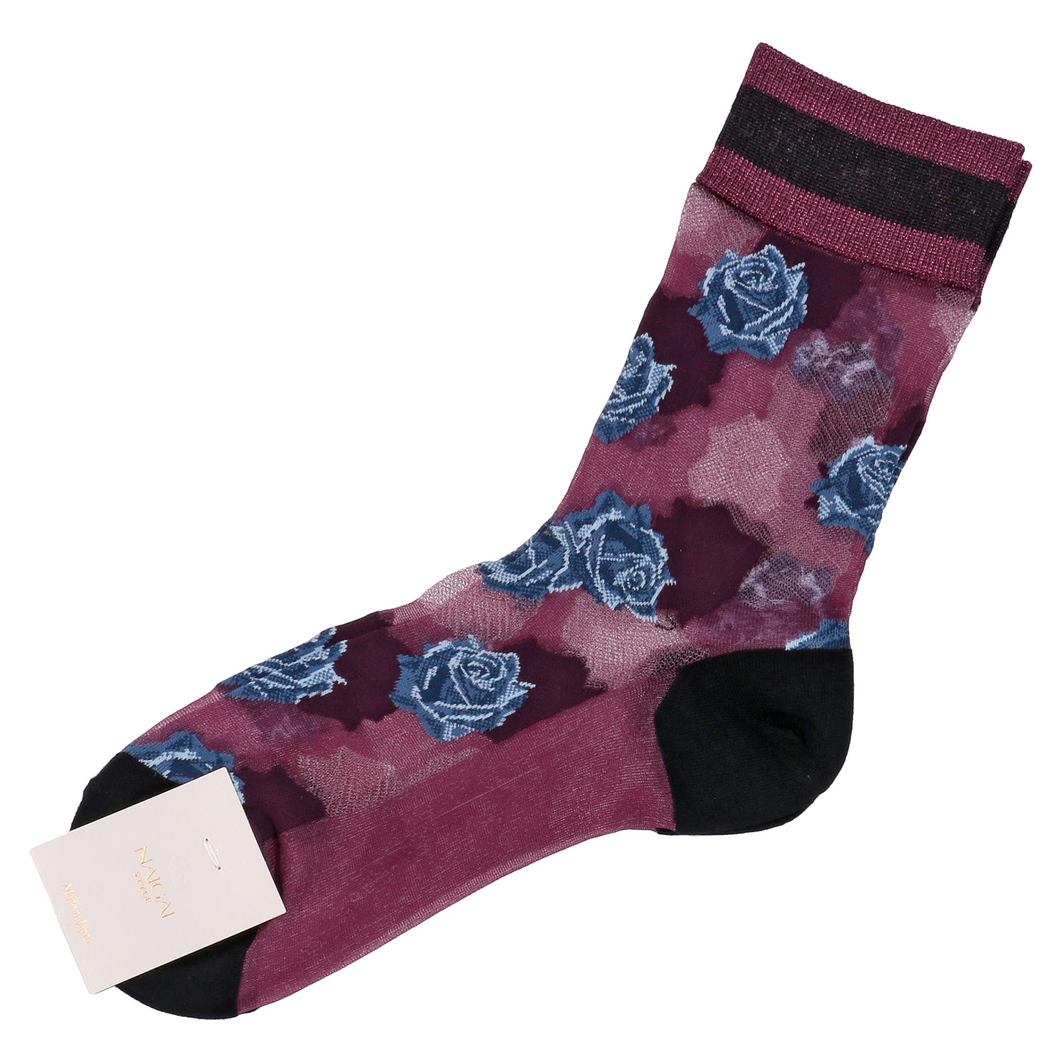 NAIGAI STYLE シアーローズ クルー丈ソックス - 画像1