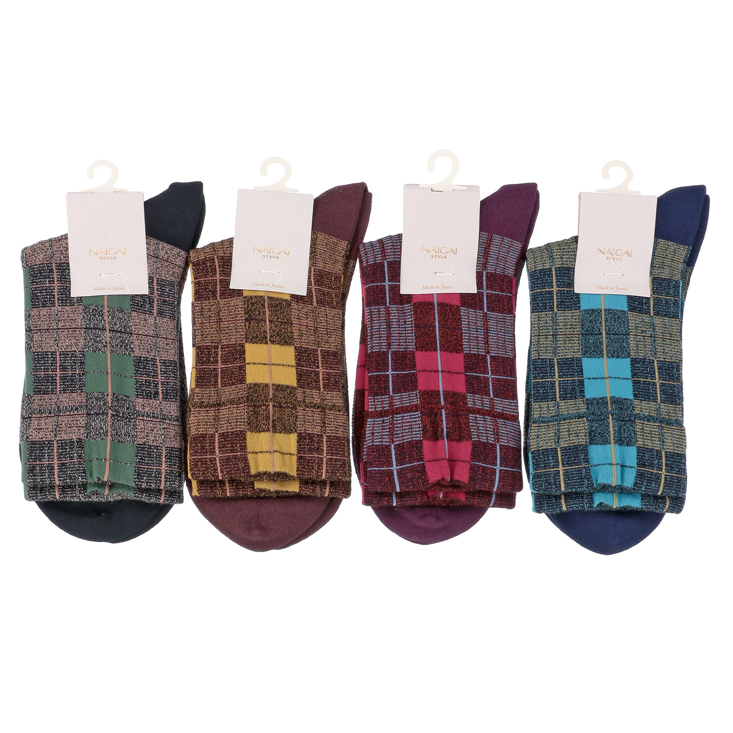 NAIGAI STYLE  ヘザーチェック クルー丈ソックス
