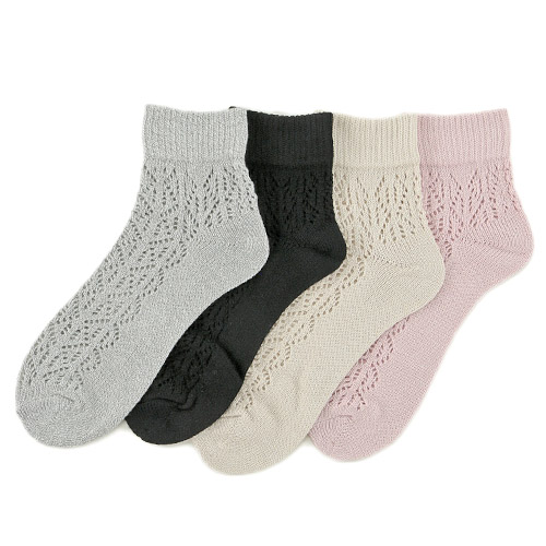 絹混 手編風ソックス