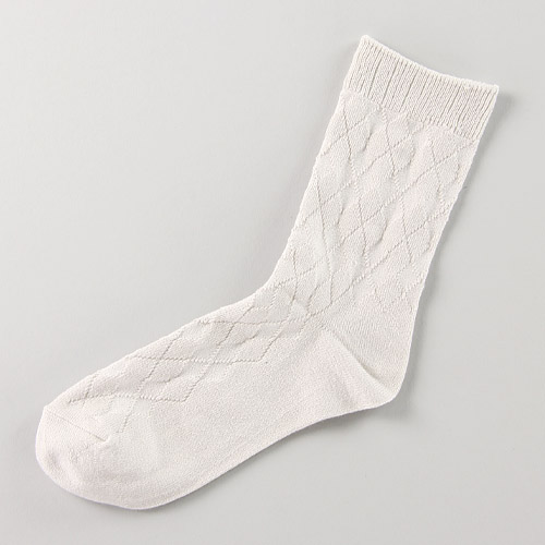 ドライコットン ダイヤ柄ソックス - 画像2