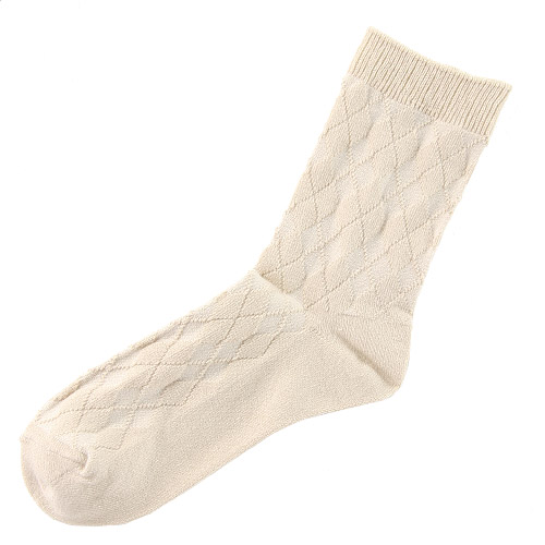 ドライコットン ダイヤ柄ソックス - 画像4