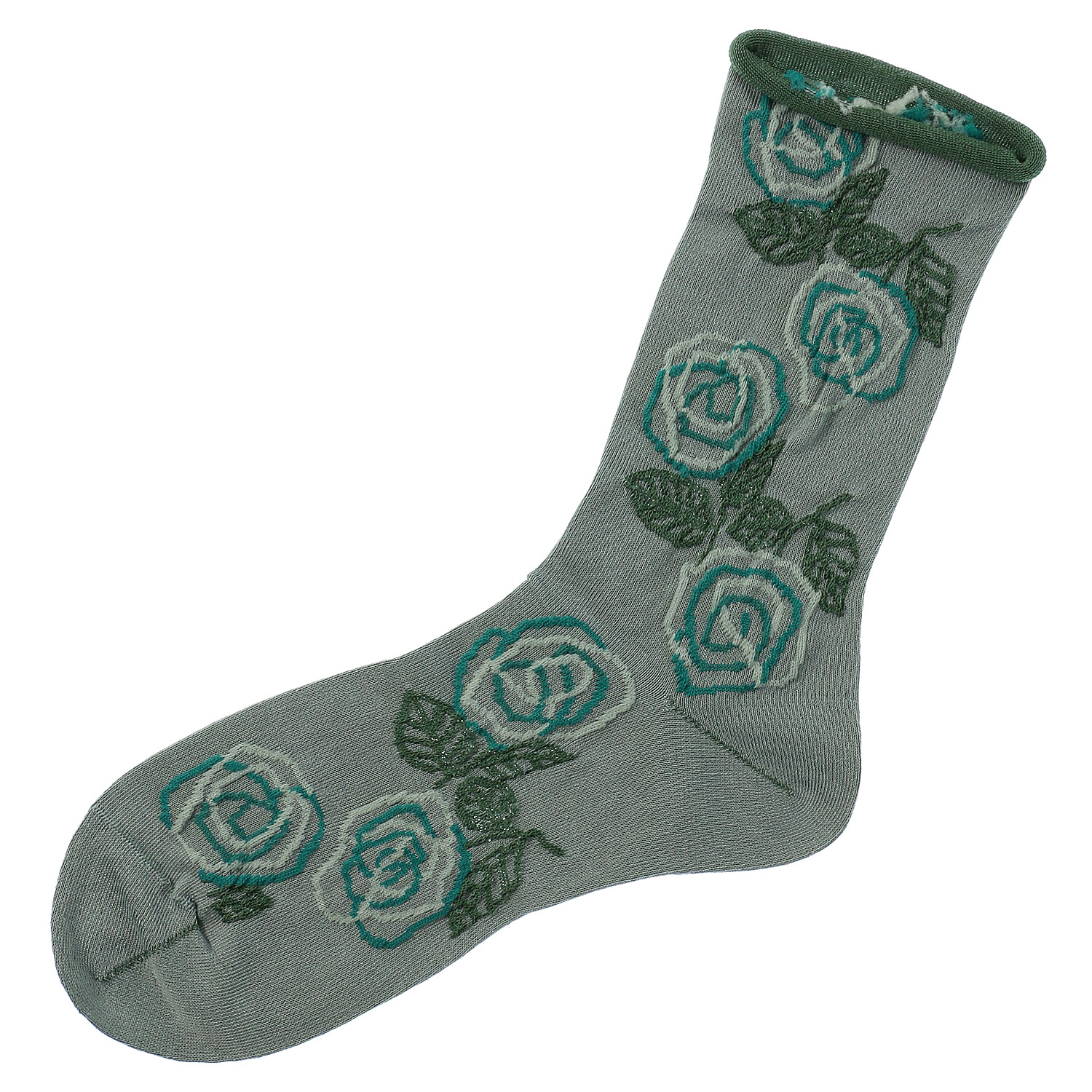 手篝ソックス フロート薔薇柄 靴下 - 画像2