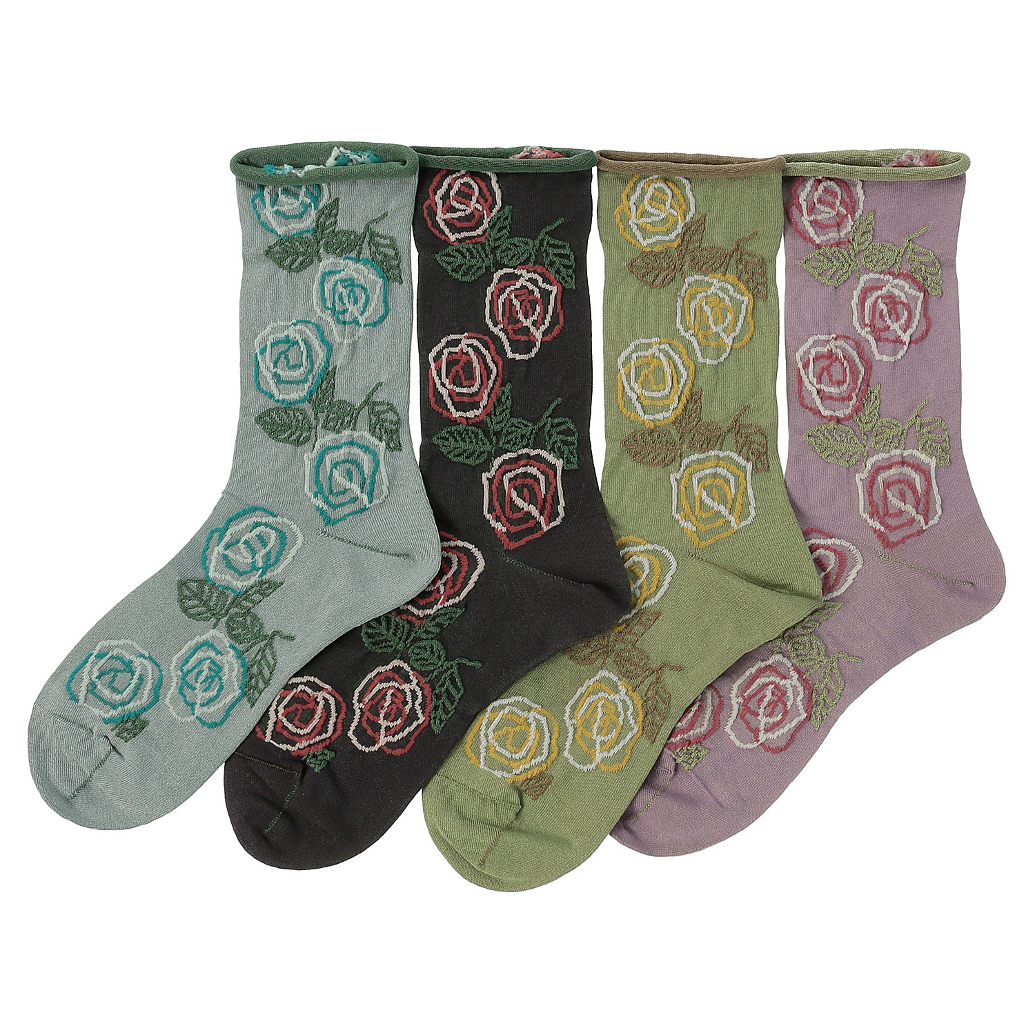 手篝ソックス フロート薔薇柄 靴下