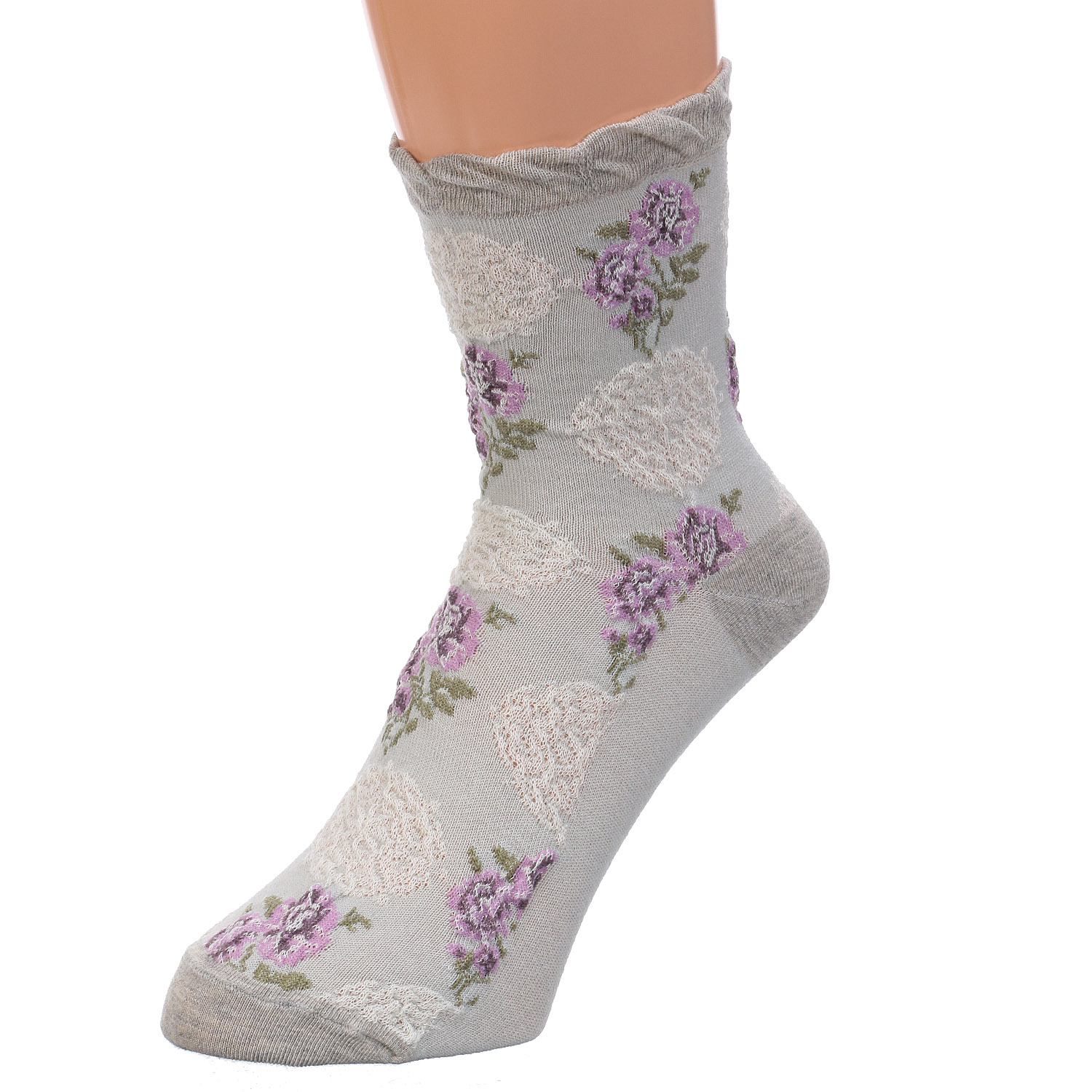 ギュレ フロート大花柄 靴下 - 画像3