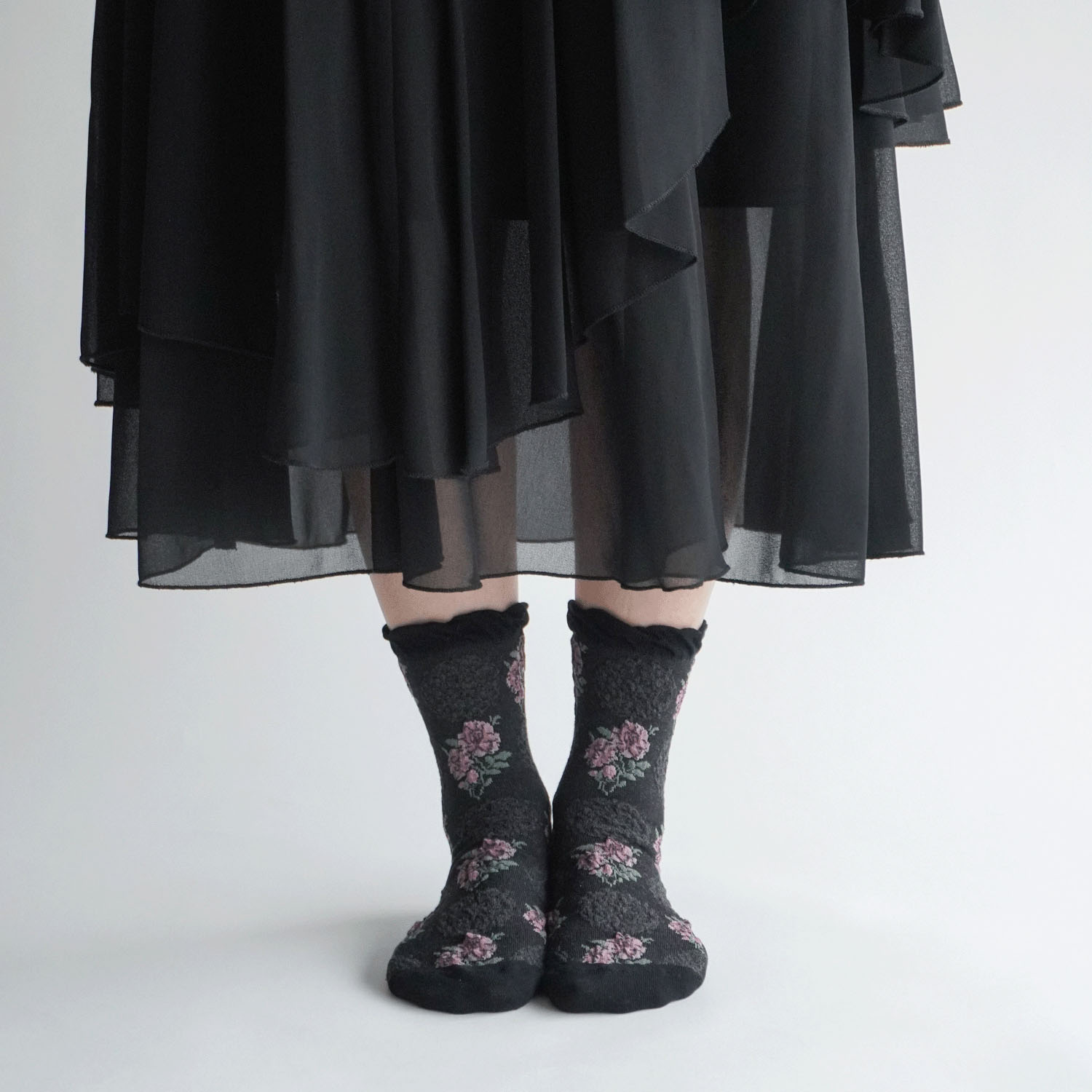 ギュレ フロート大花柄 靴下【在庫限り】 - 画像5