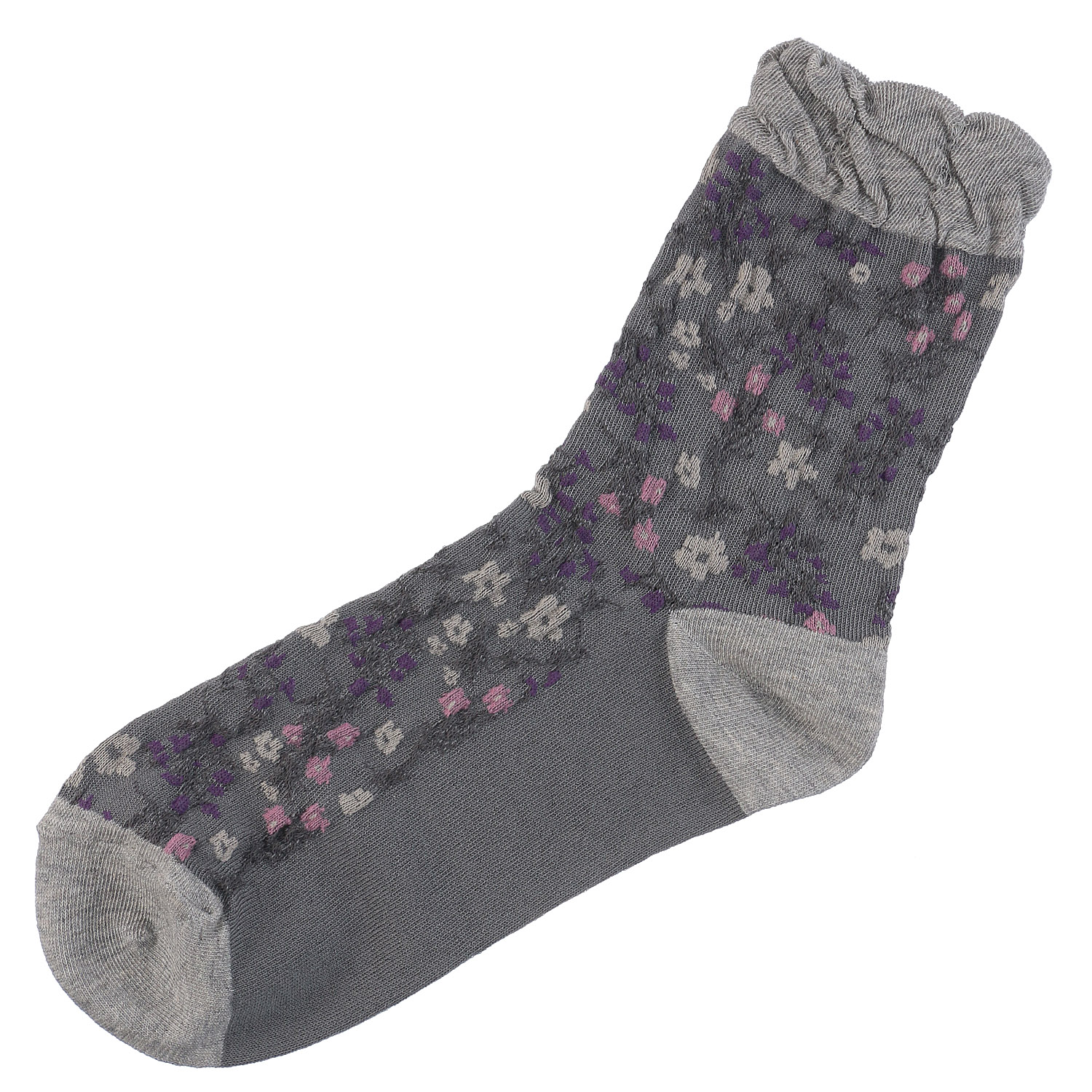 ギュレ オーガニックコットン 小花柄 靴下 - 画像2