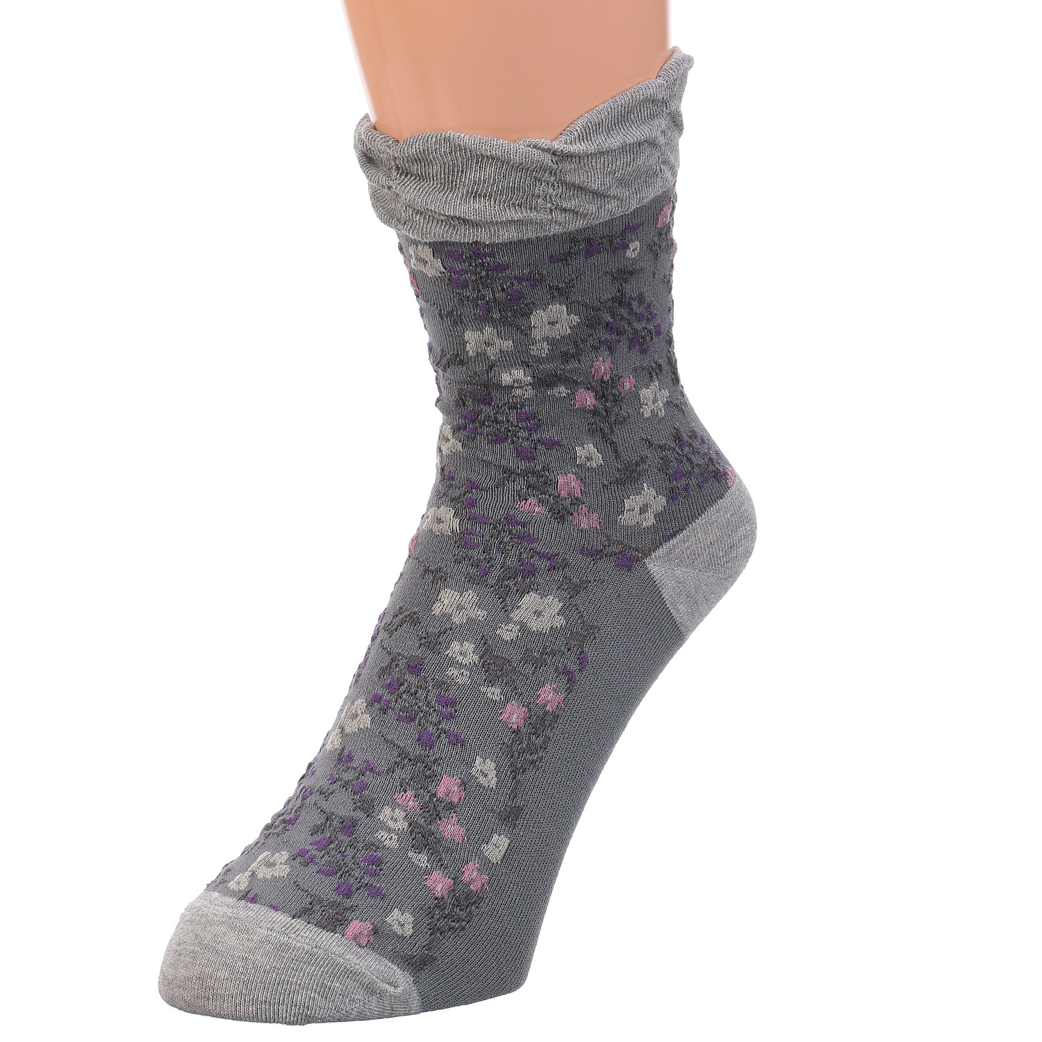 ギュレ オーガニックコットン 小花柄 靴下 - 画像3