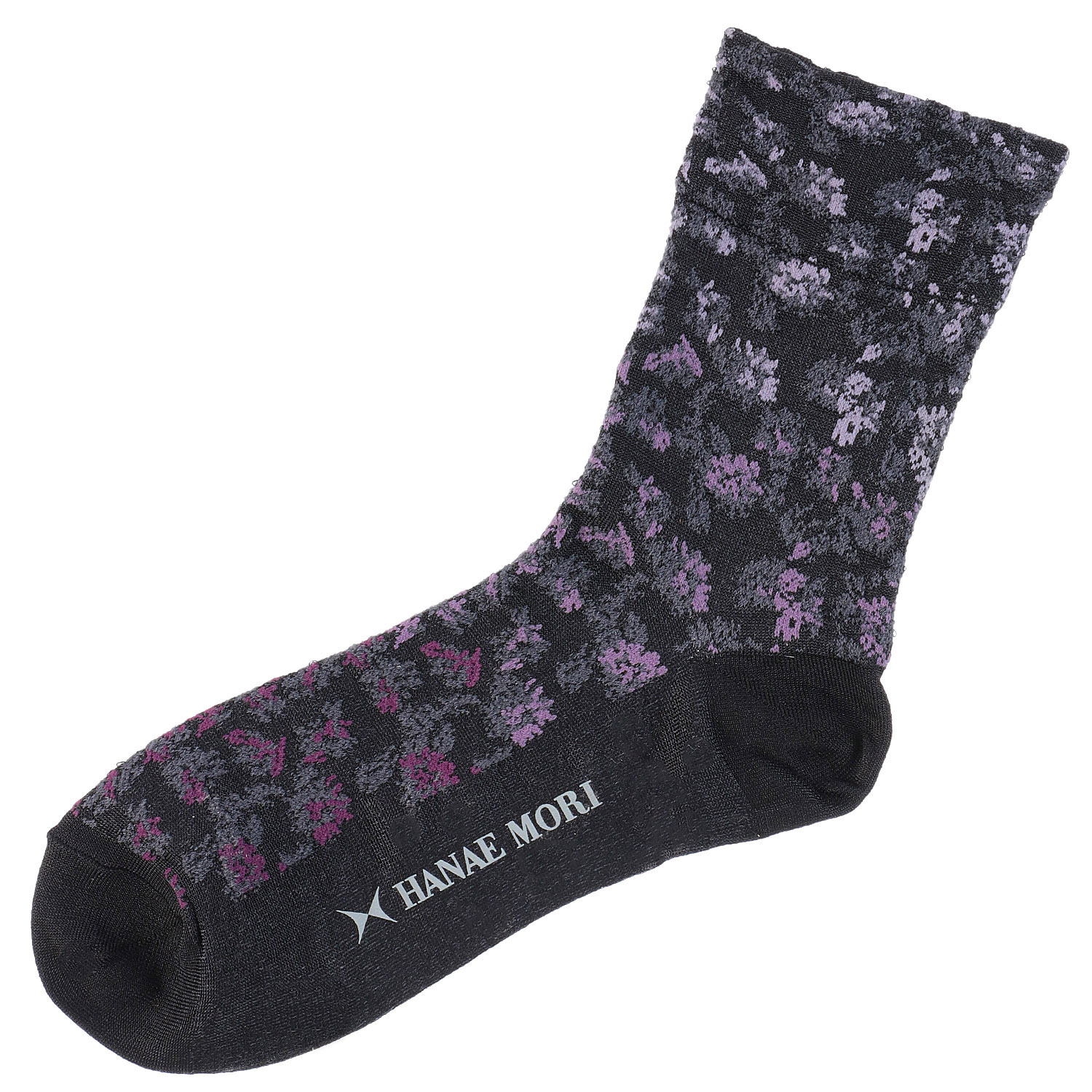 ハナエモリ クルー丈ソックス 花柄 なめらかタッチ - 画像2