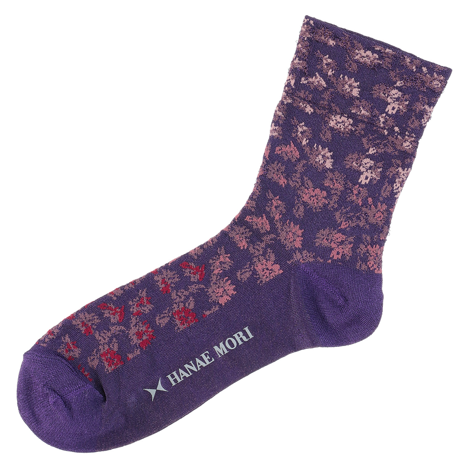 ハナエモリ クルー丈ソックス 花柄 なめらかタッチ - 画像5