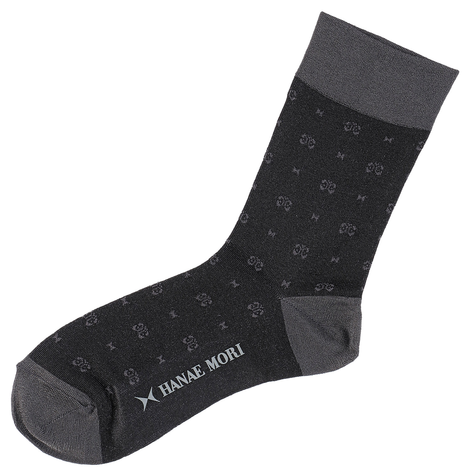 ハナエモリ クルー丈ソックス モノグラム柄 なめらかタッチ - 画像2