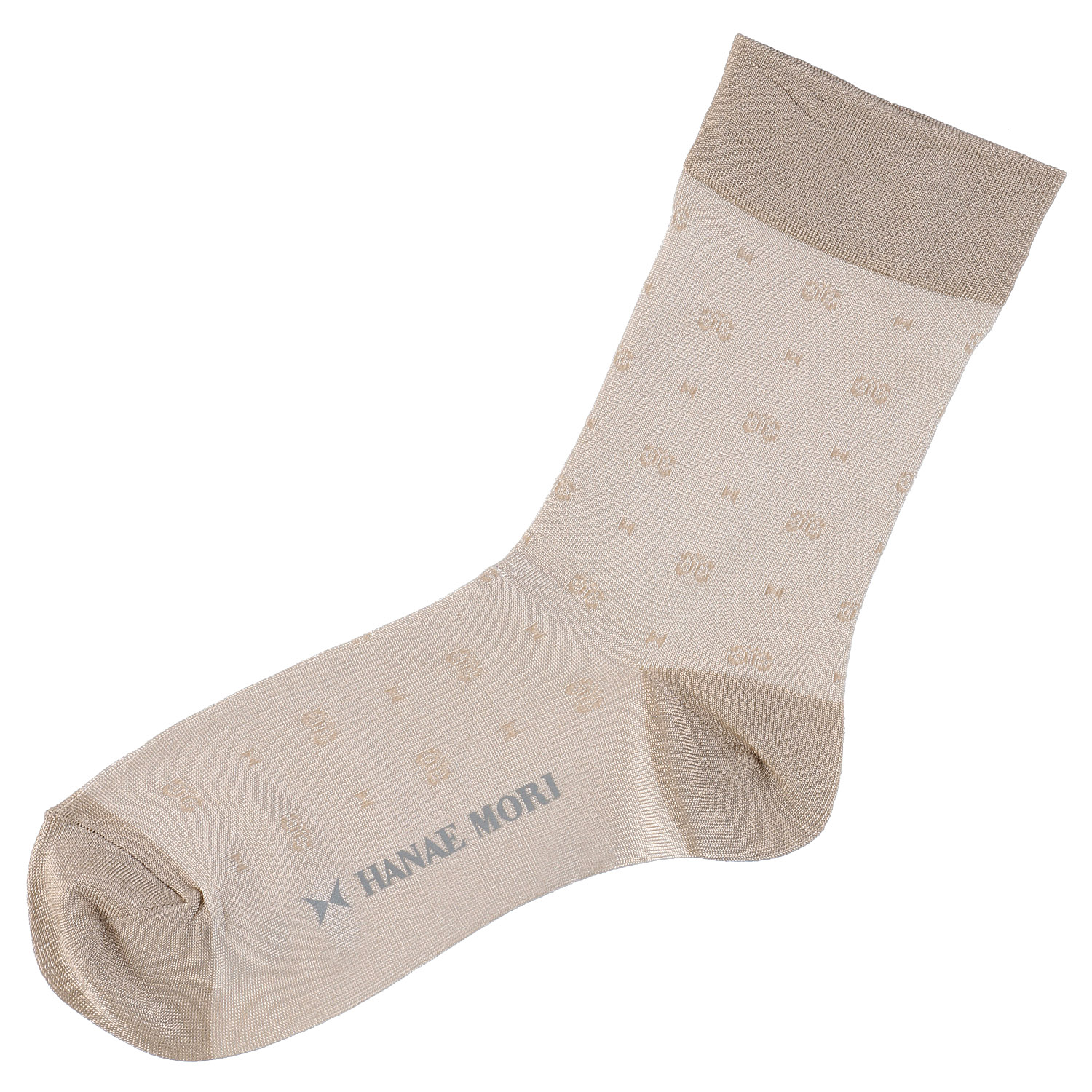 ハナエモリ クルー丈ソックス モノグラム柄 なめらかタッチ - 画像3