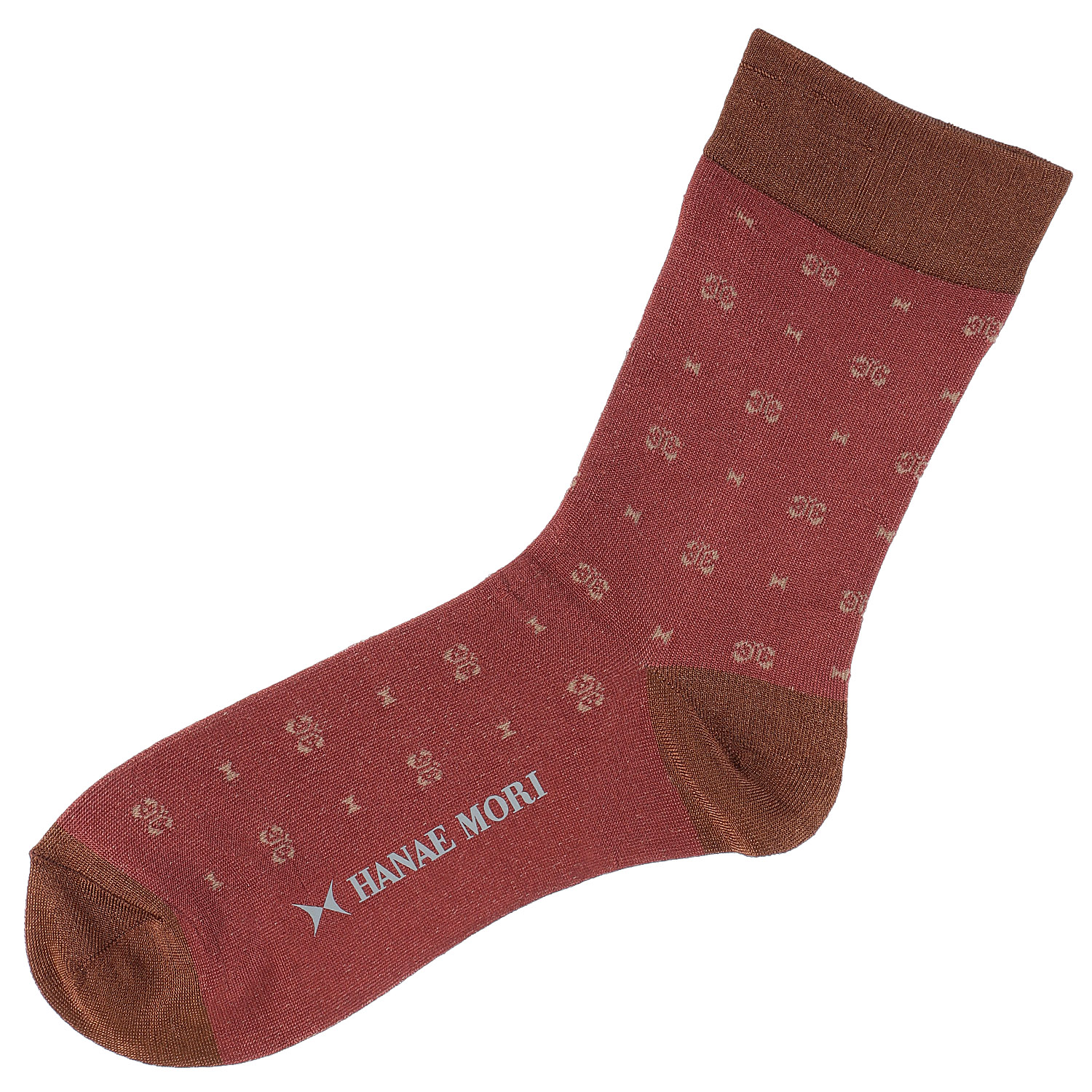 ハナエモリ クルー丈ソックス モノグラム柄 なめらかタッチ - 画像4