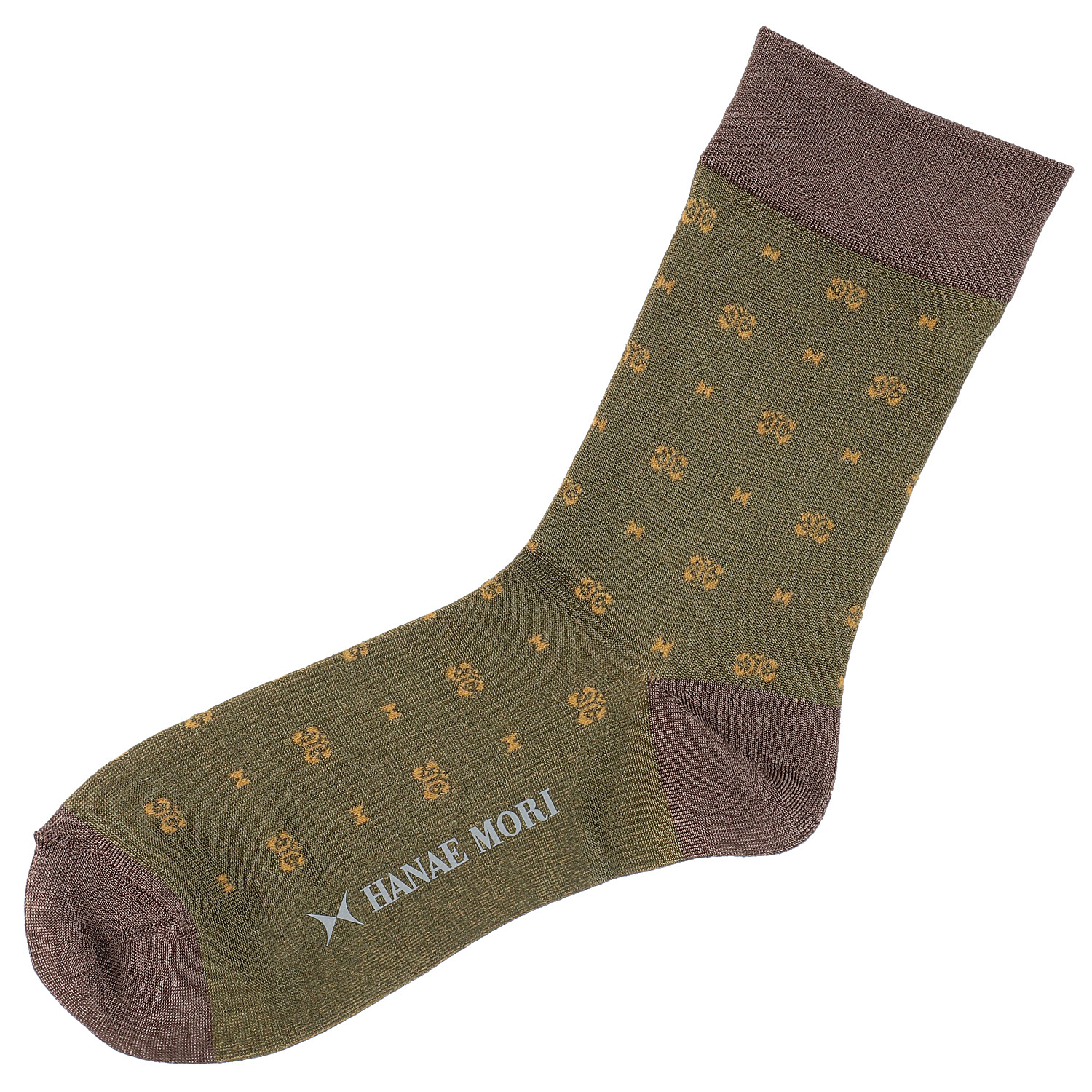 ハナエモリ クルー丈ソックス モノグラム柄 なめらかタッチ - 画像5