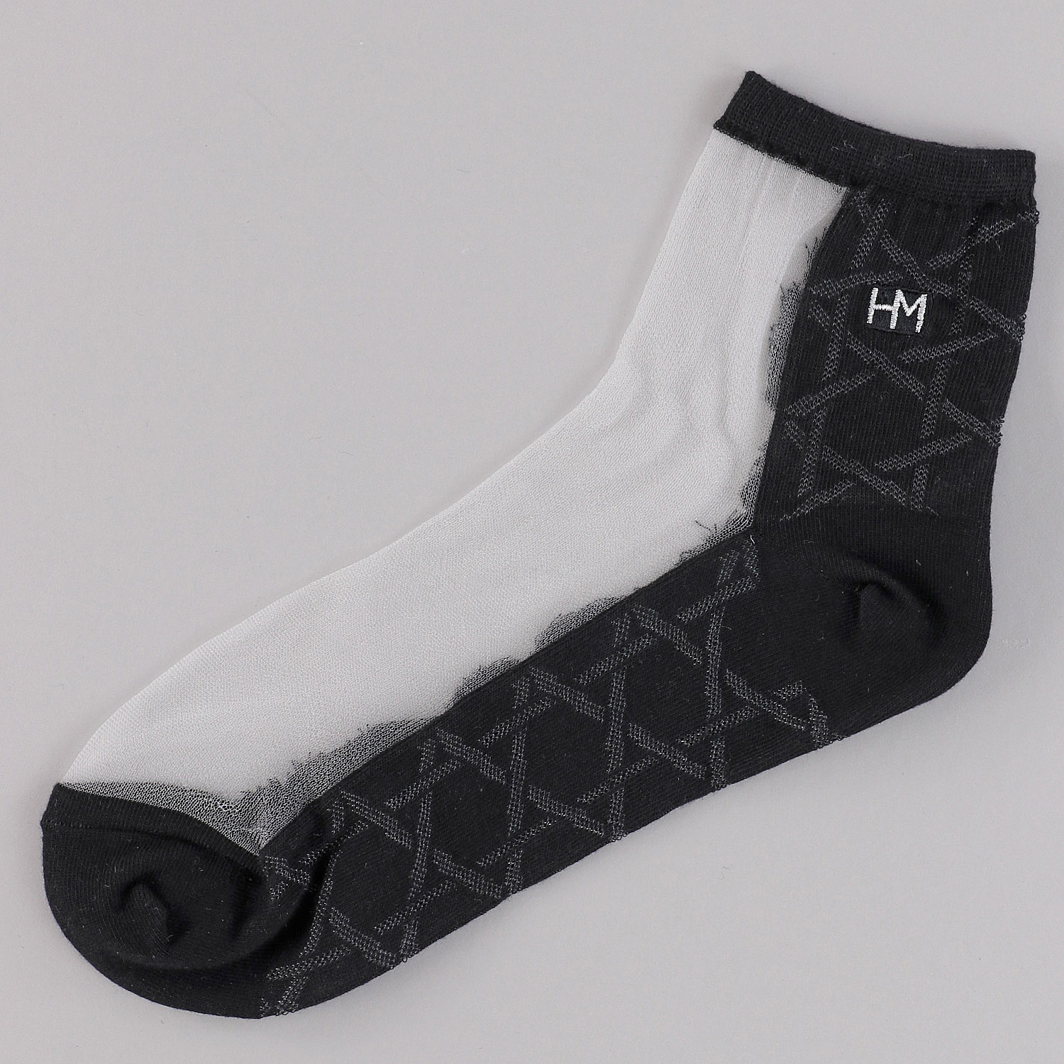 ハナエモリ クルー丈 シースルーソックス 刺繍 - 画像3