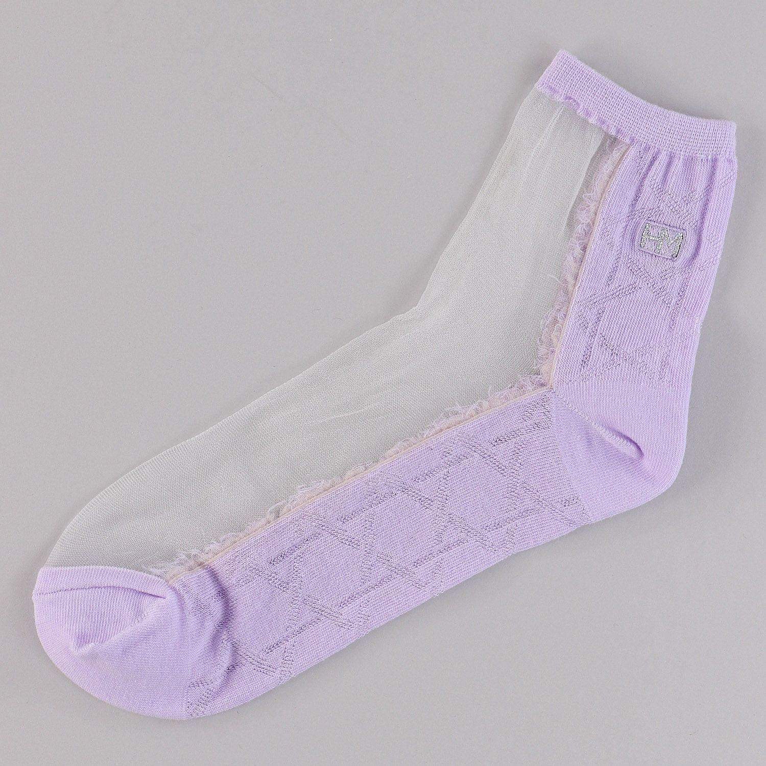 ハナエモリ クルー丈 シースルーソックス 刺繍 - 画像5