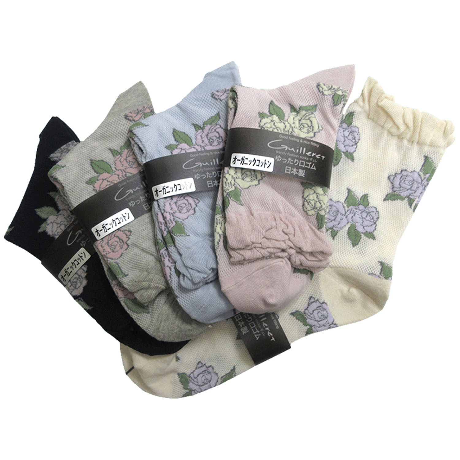 ギュレ 総メッシュ 薔薇柄