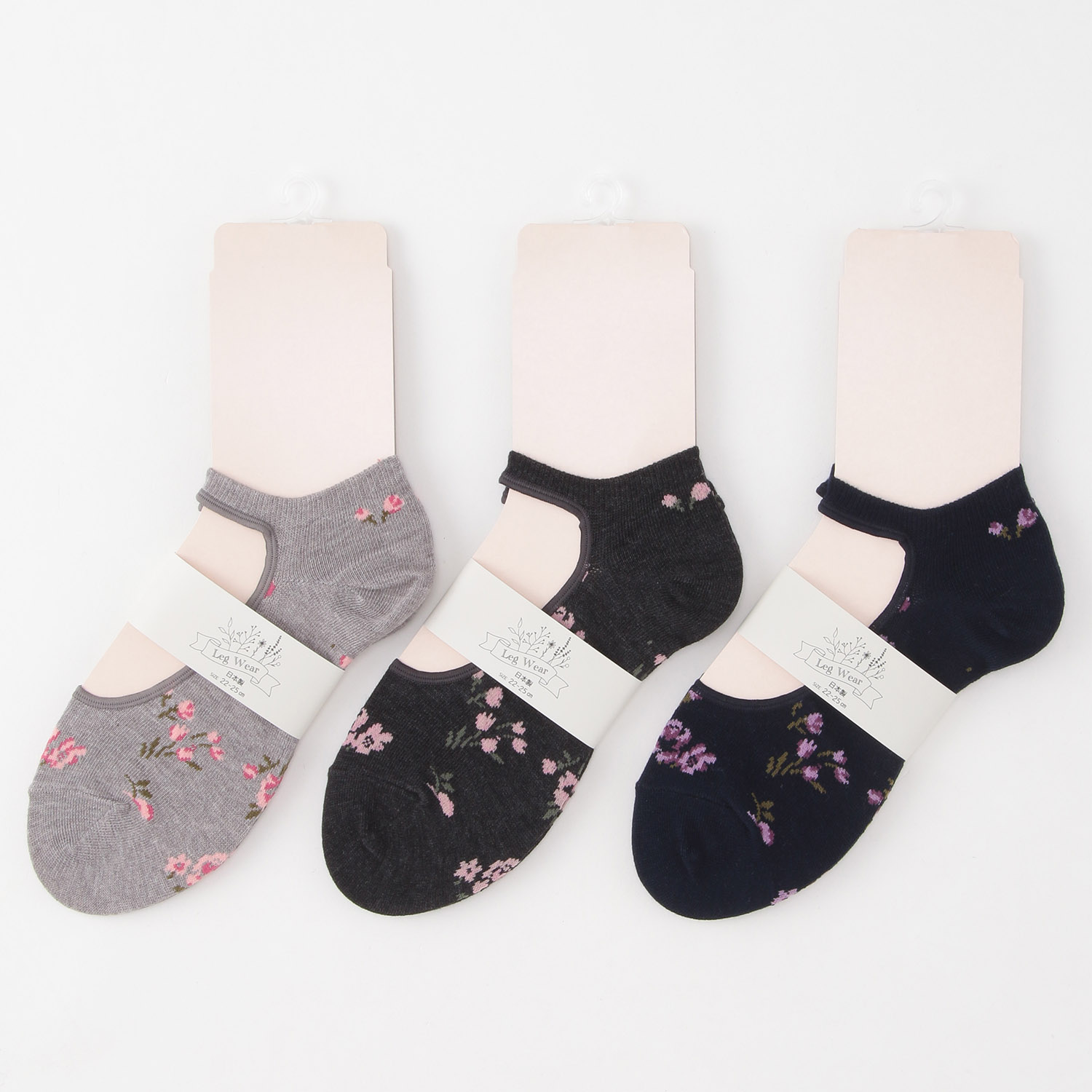 エトワールオリジナル  甲くりぬき 総花柄 靴下【在庫限り】