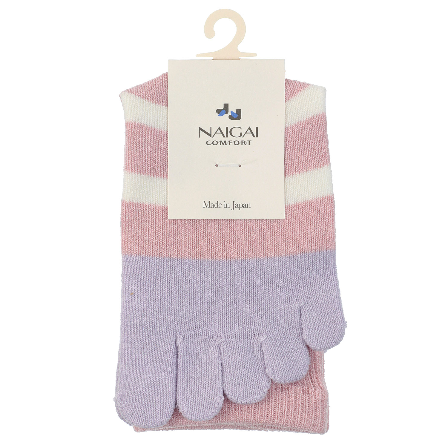 NAIGAI COMFORT 5本指ソックス ゴムなし ボーダー柄 - 画像4