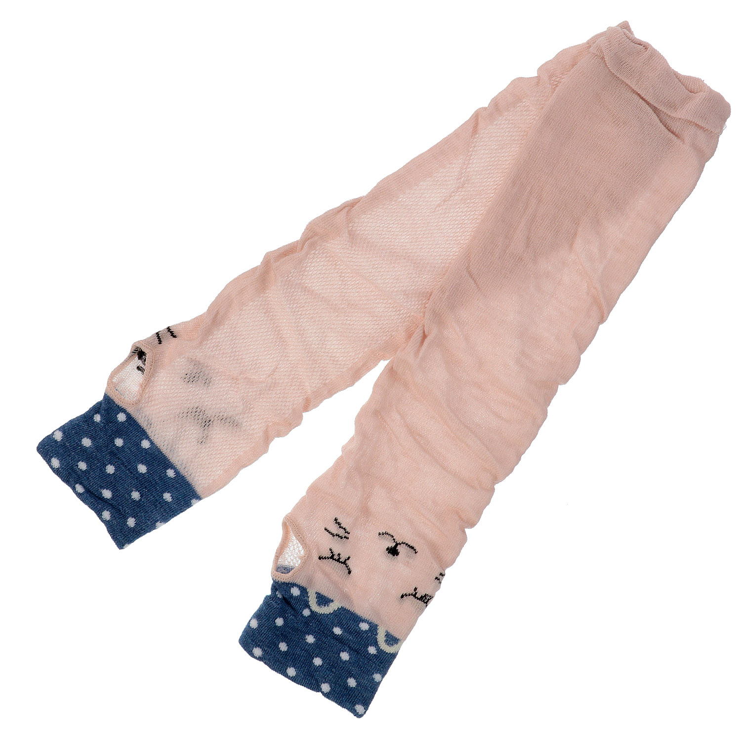 アームカバー 48cm丈 メッシュ編み ねこ柄 - 画像2