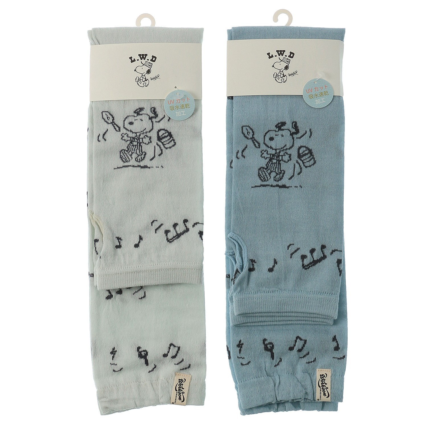 スヌーピー アームカバーUVカット＋吸水速乾 スヌーピー音符柄【再入荷】 - 画像1