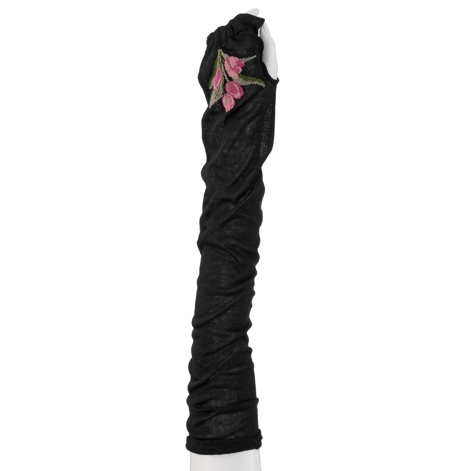 アームカバー 60センチ丈  指先花柄 親指穴付き - 画像3