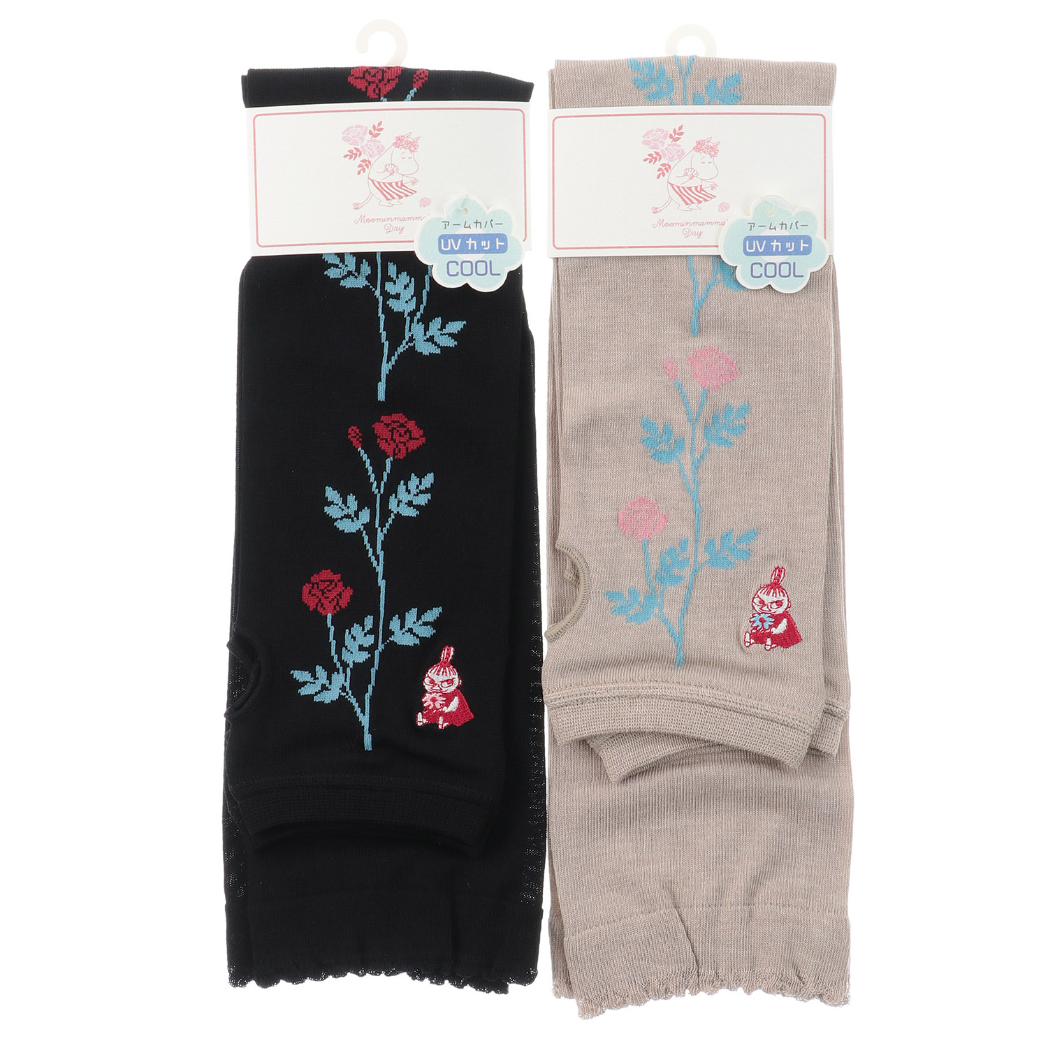 MOOMIN 母の日 アームカバー UVカット＋冷感 薔薇ミイ刺繍