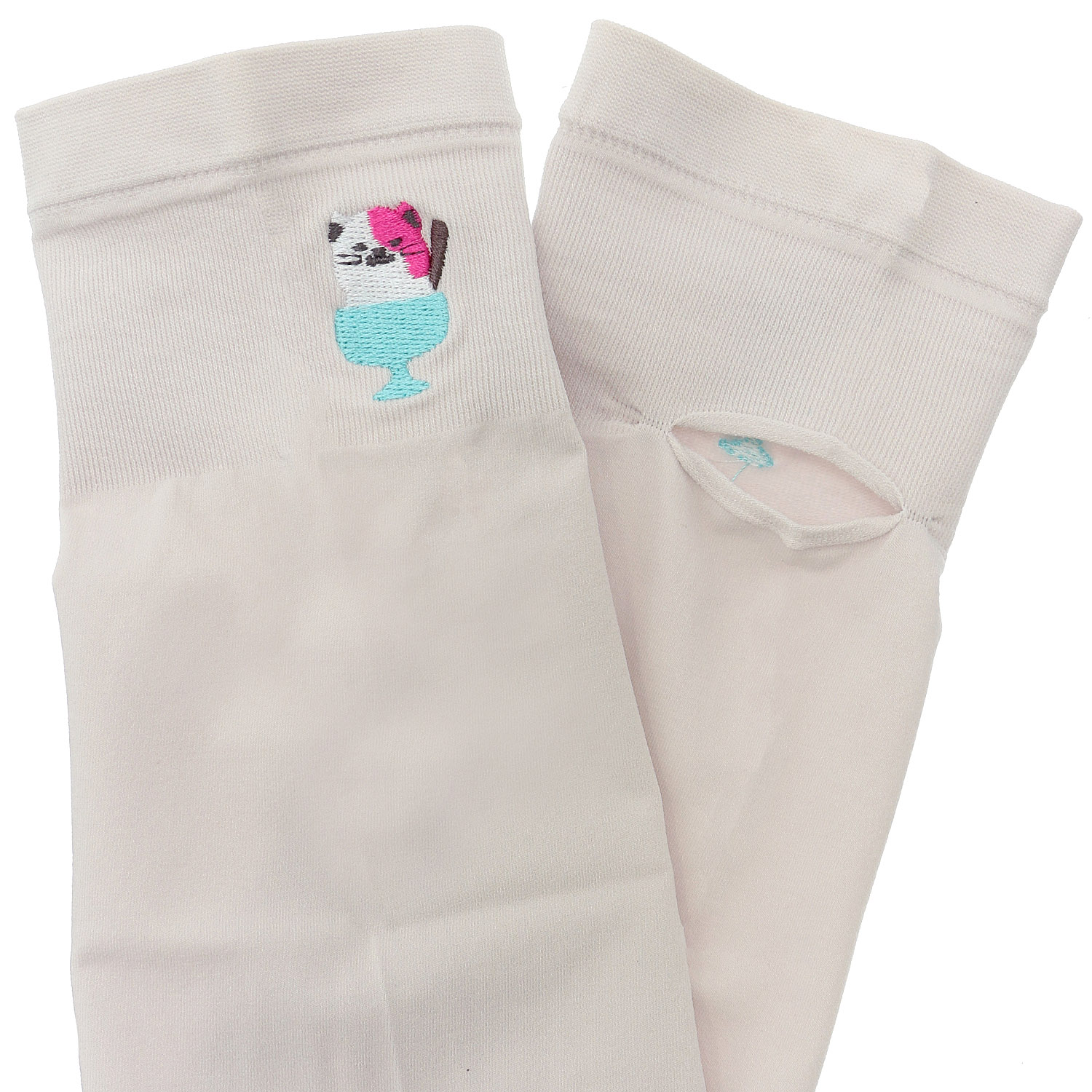 にゃんこ堂 ショート丈（23cm丈） 接触冷感 猫かき氷刺繍 アームカバー【在庫限り】 - 画像3