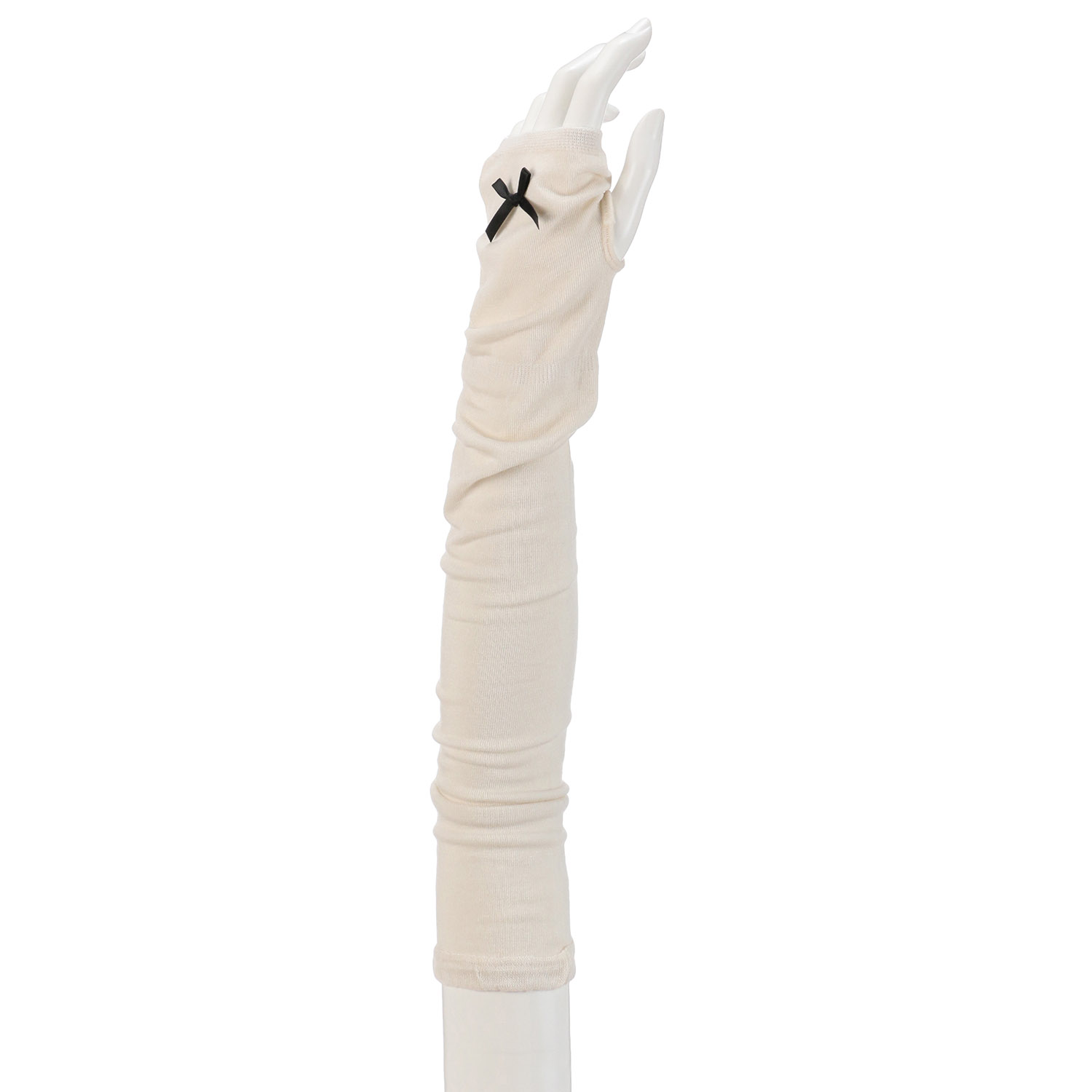 アームカバー ロング丈接触冷感サテンリボン指なし【在庫限り】 - 画像5