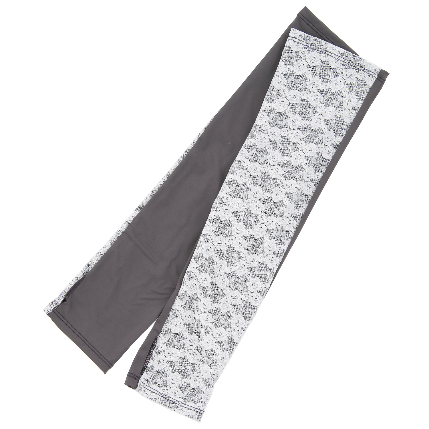 接触冷感 アームカバー レース 花柄 約40cm丈 親指穴付き【在庫限り】 - 画像1