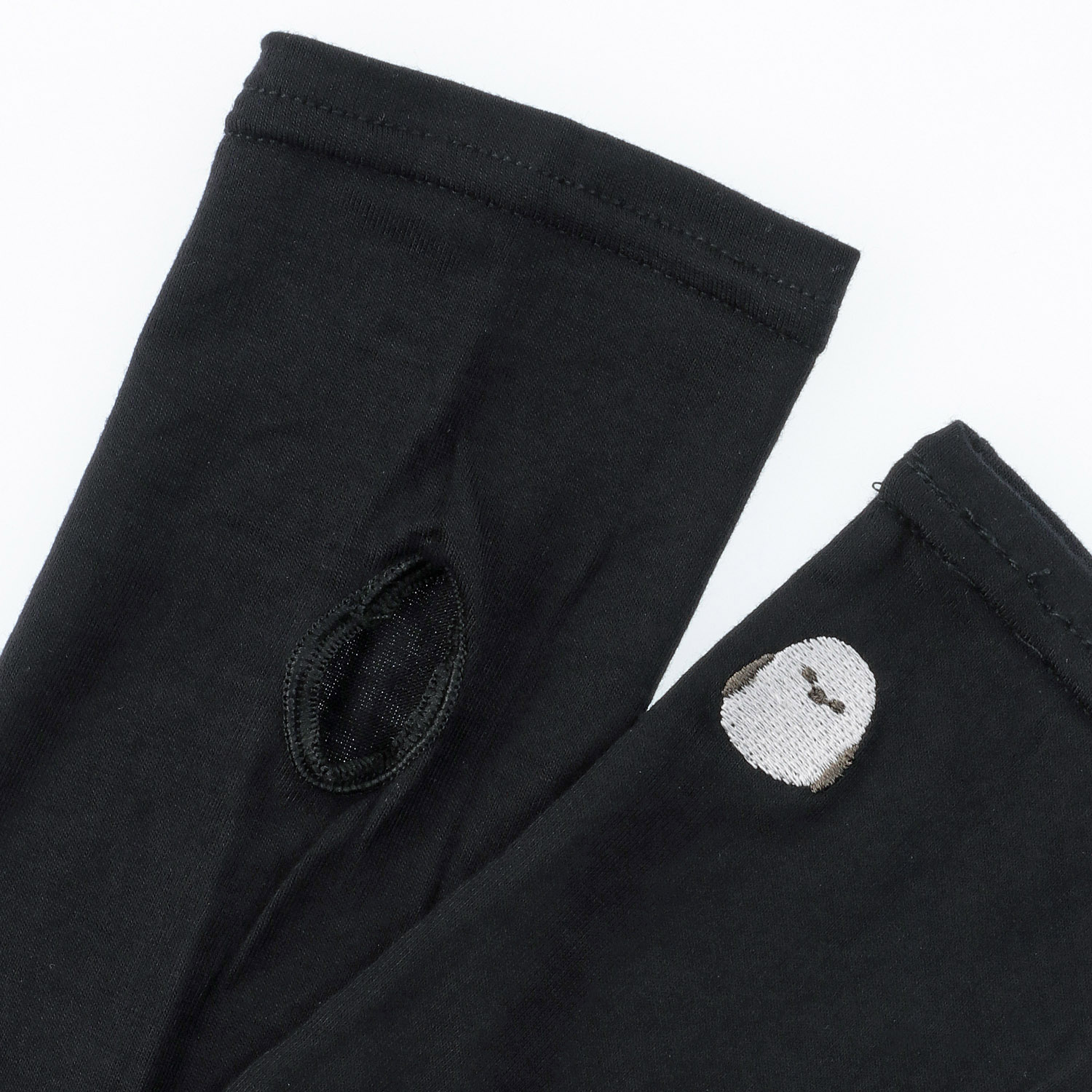 接触冷感アームカバー ロング丈 刺繍 指なし - 画像5