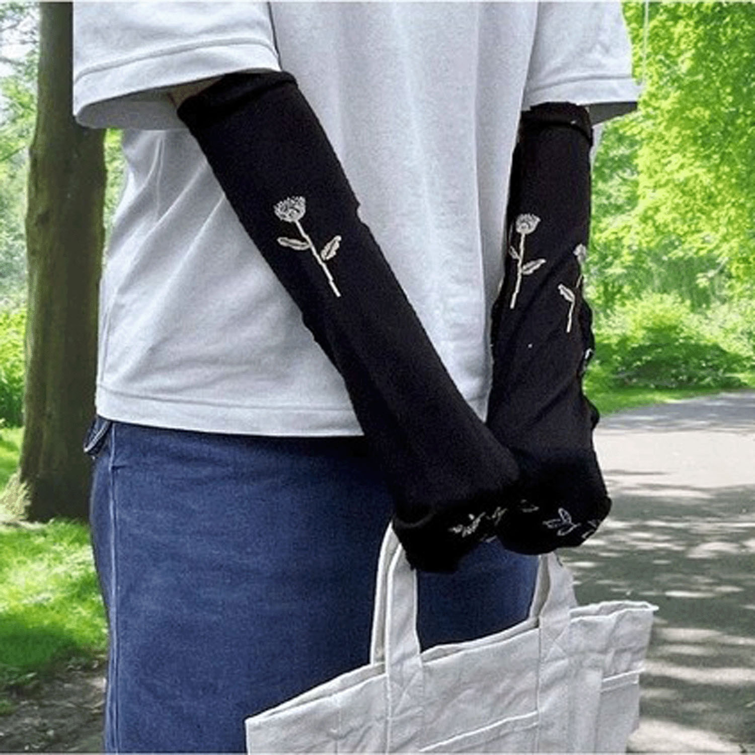 日本製 アームカバー シルク混  60センチ メロウ - 画像3