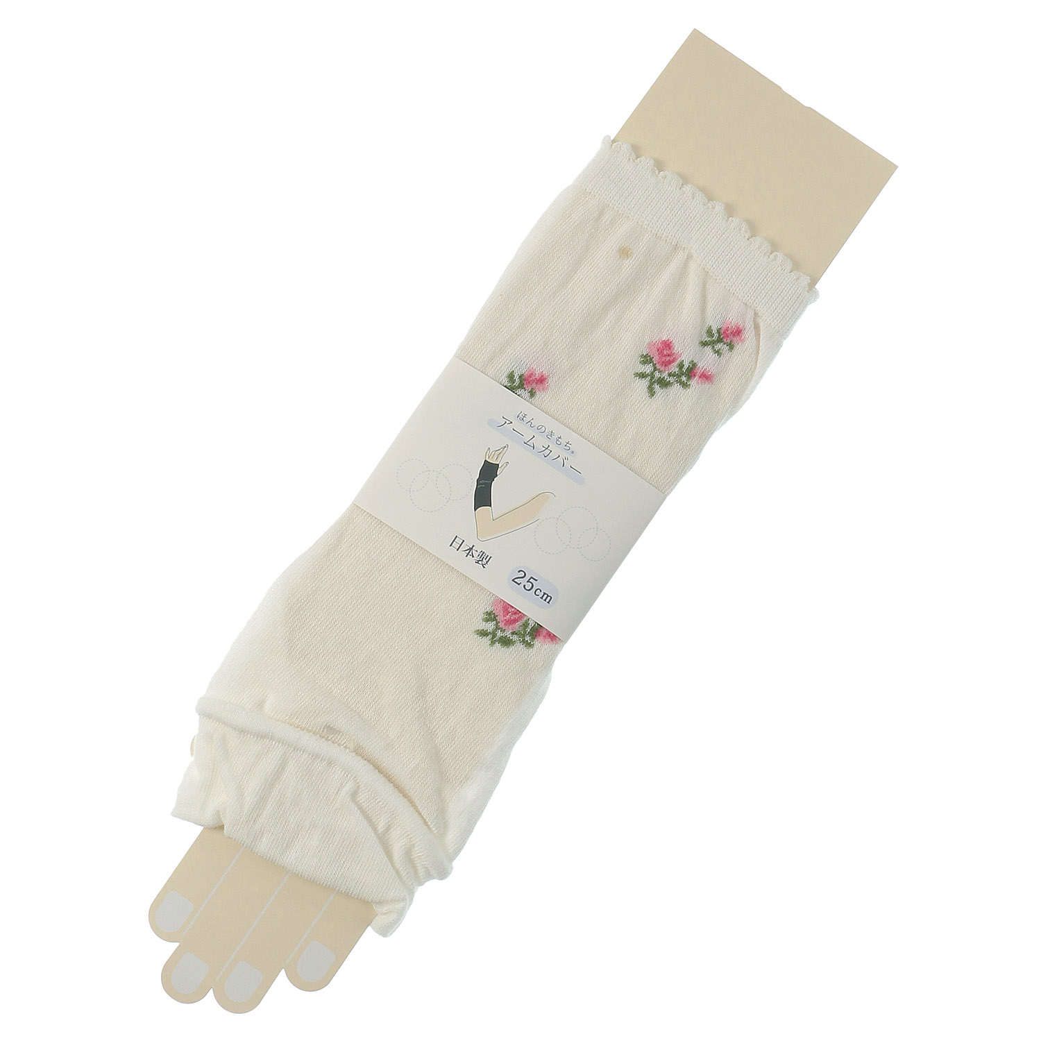 ほんのきもち アームカバー 25cm  バラ総柄【在庫限り】 - 画像3