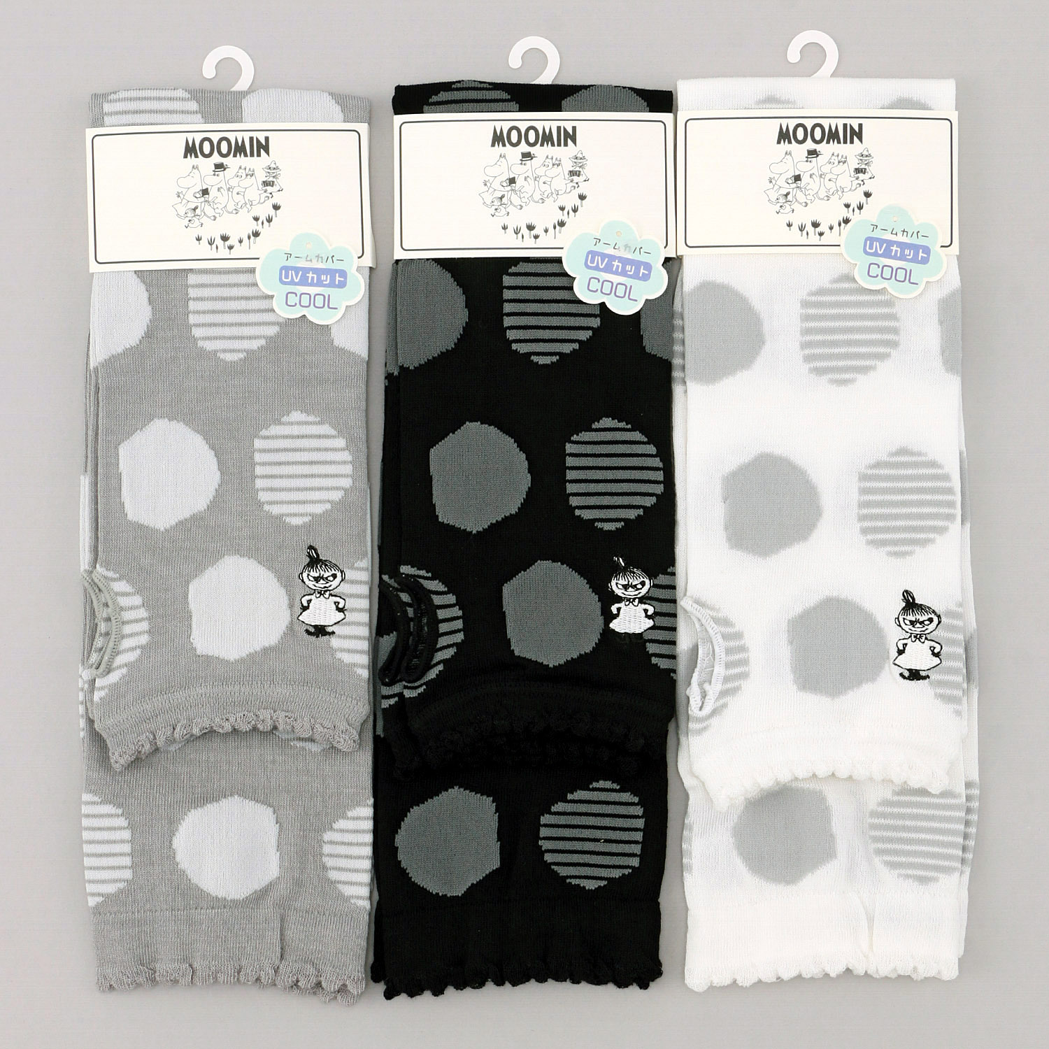 MOOMIN アームカバー UVカット＋冷感 ドット柄ミイ刺繍【在庫限り】 - 画像1