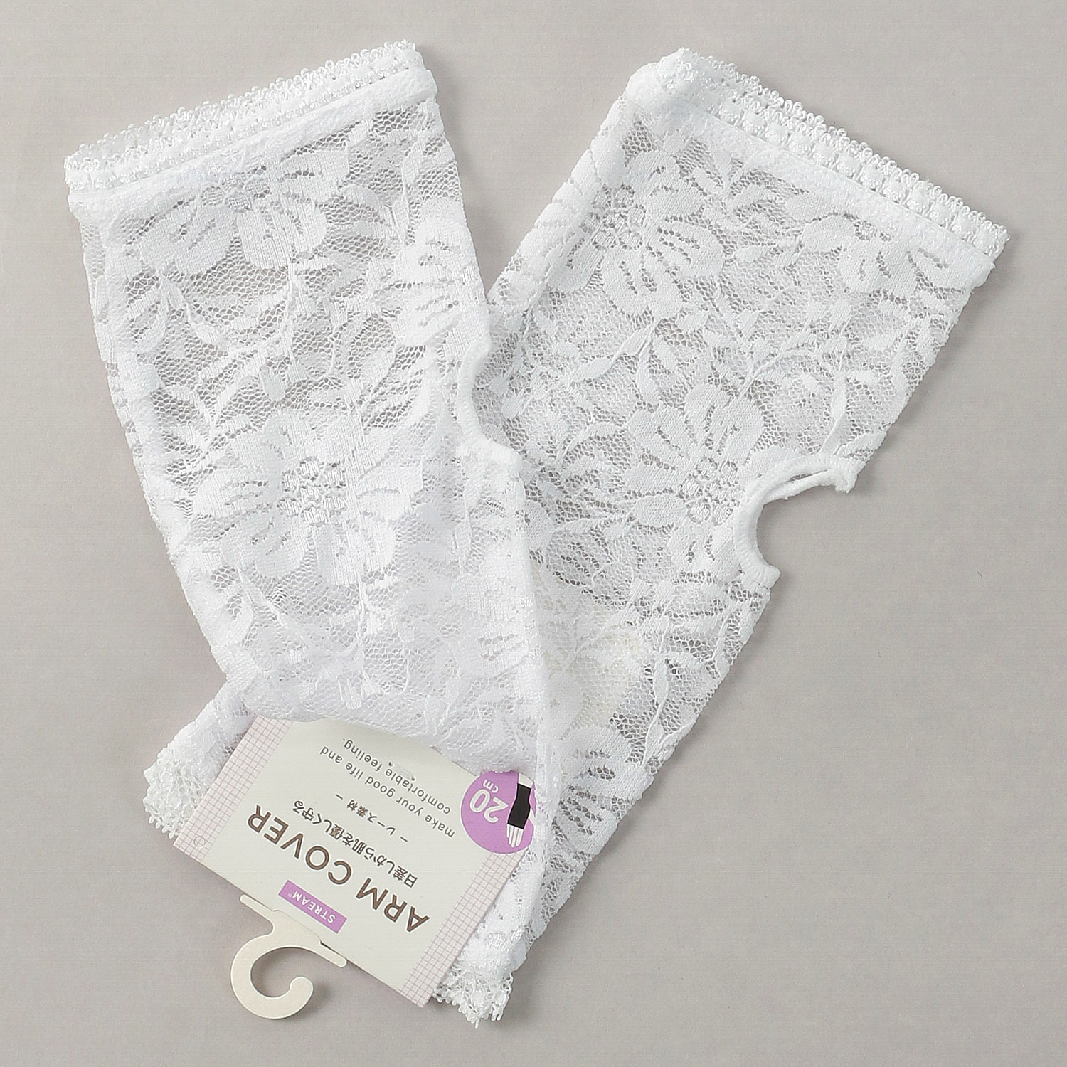 STREAM アームカバー フラワーレース  ショート丈（20cm丈）（単色注文可）【在庫限り】 - 画像2