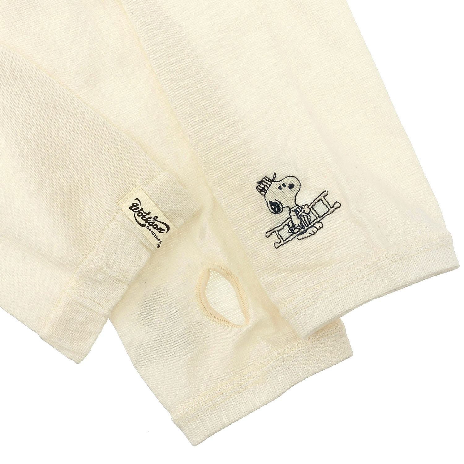 スヌーピーアームカバー UVカット＋吸水速乾 ハシゴ刺繍 - 画像5