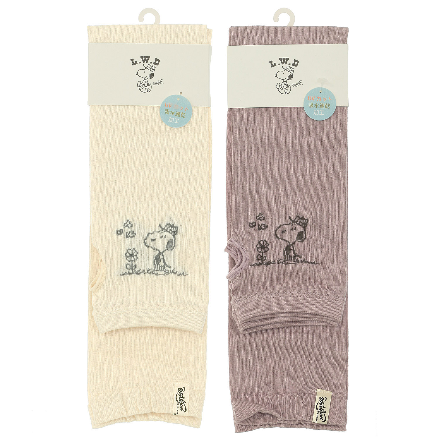 スヌーピーアームカバー UVカット＋吸水速乾 花とスヌーピー - 画像1