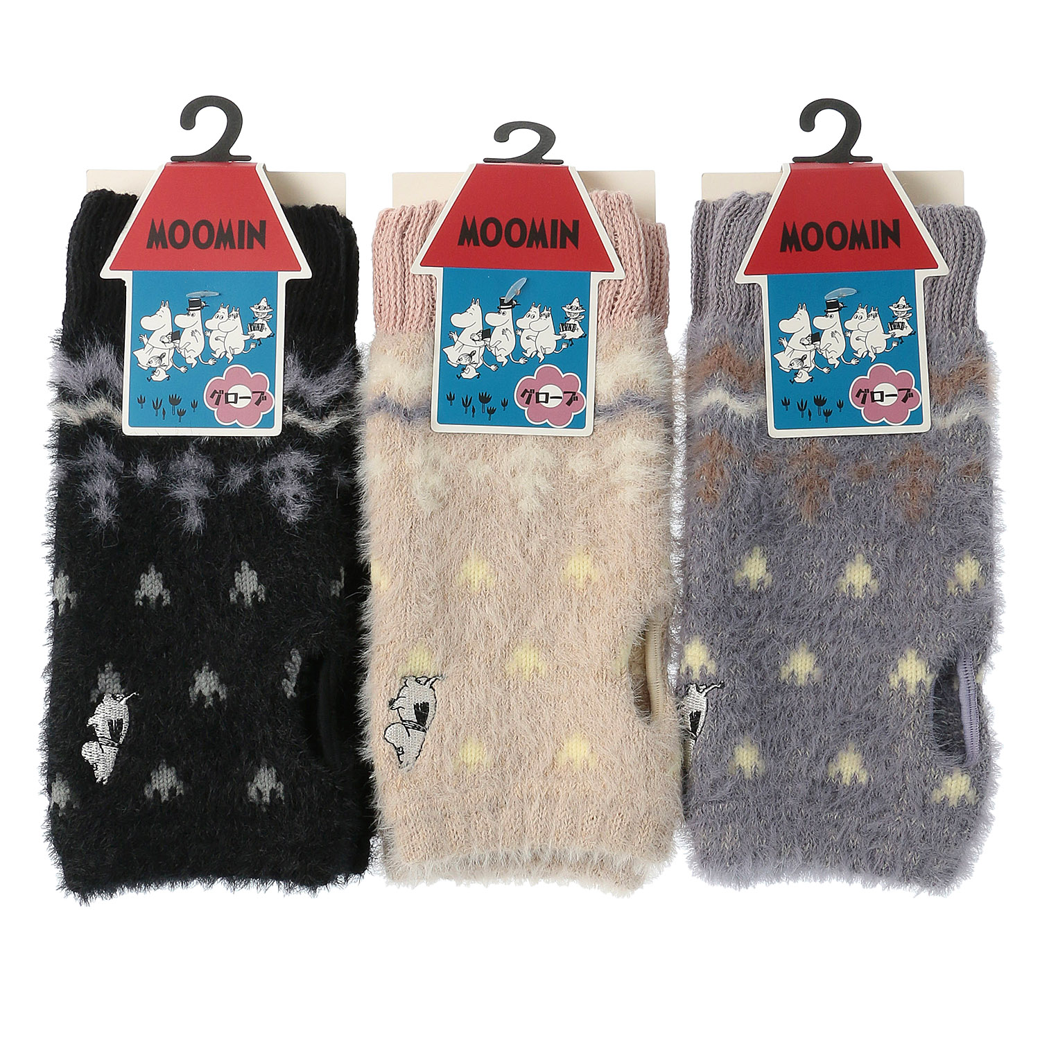 MOOMIN アームウォーマー フェザー ムーミン刺繍ノルディック【在庫限り】