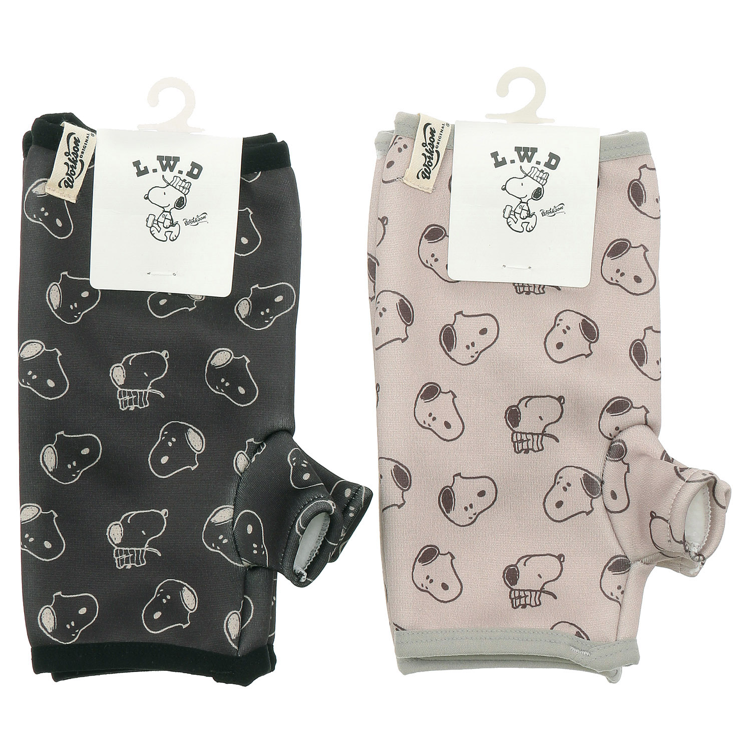 スヌーピー アームウォーマー 内ボア ピーナッツ顔総柄【在庫限り】