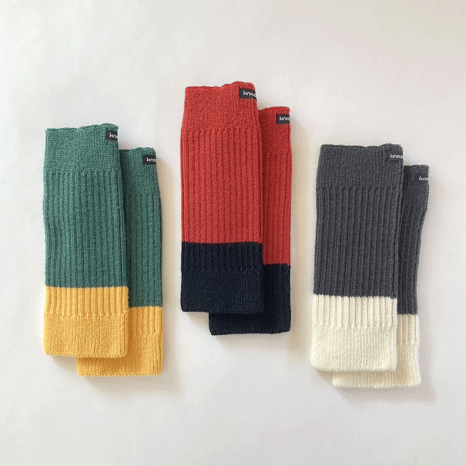 ウール混 バイカラー 4Way ウォーマー【在庫限り】 - 画像1