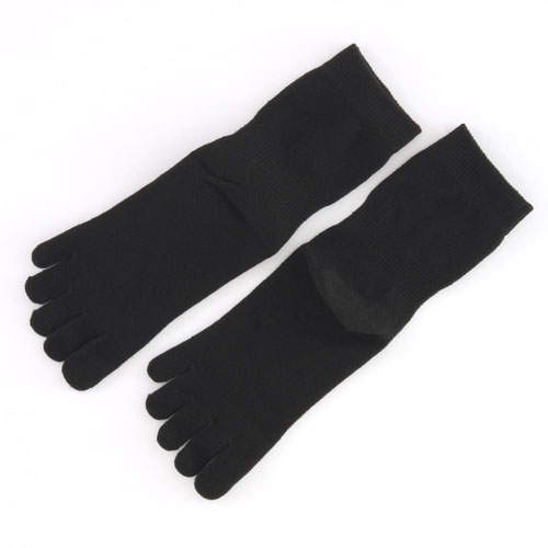 人にやさしい靴下 5本指 絹クルーソックス - 画像1